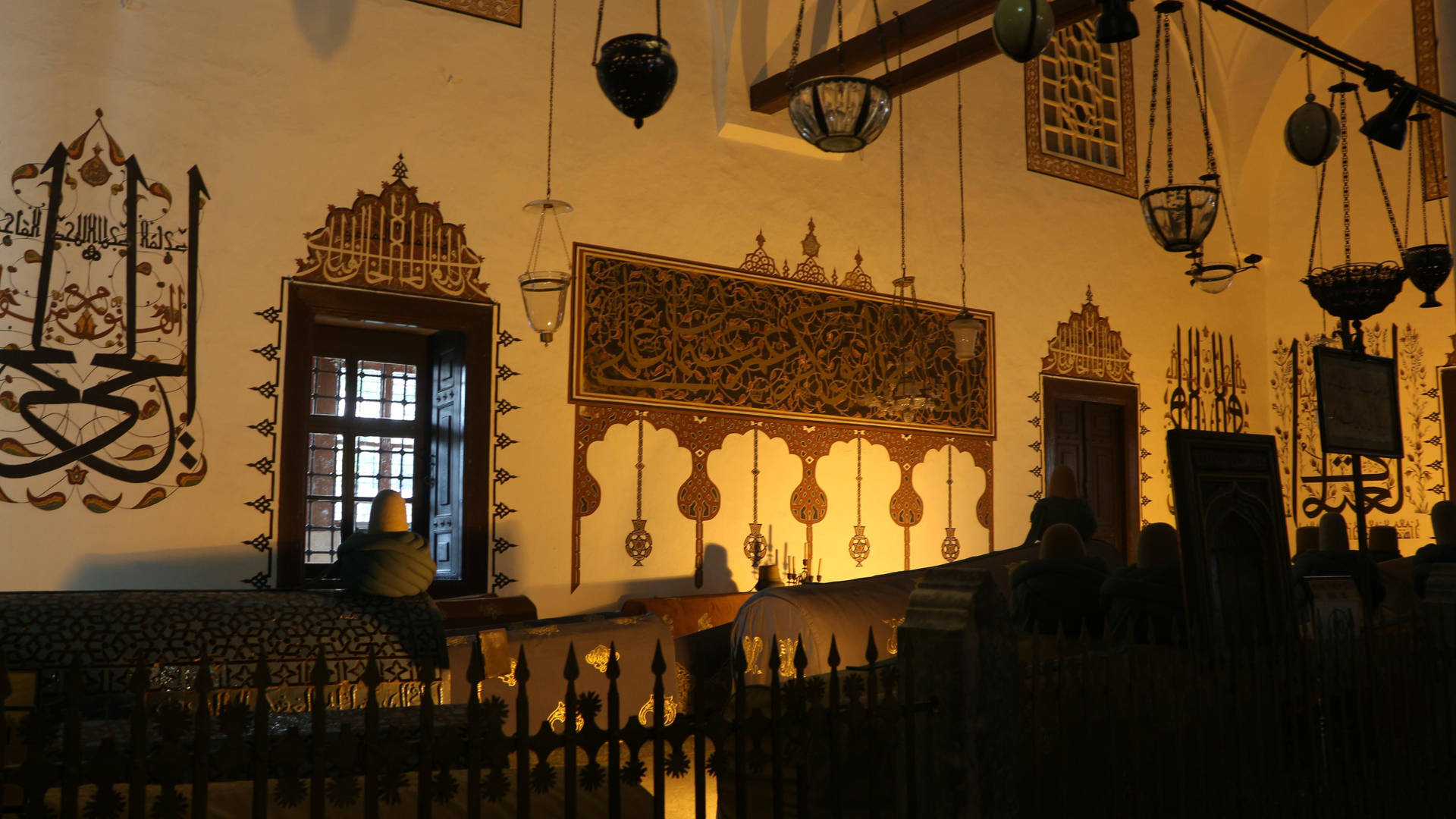 Konya Mevlana Museum Interior Background
