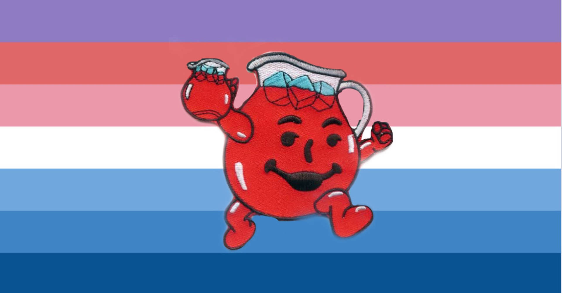 Kool Aid Man Against Colorful Wall Background