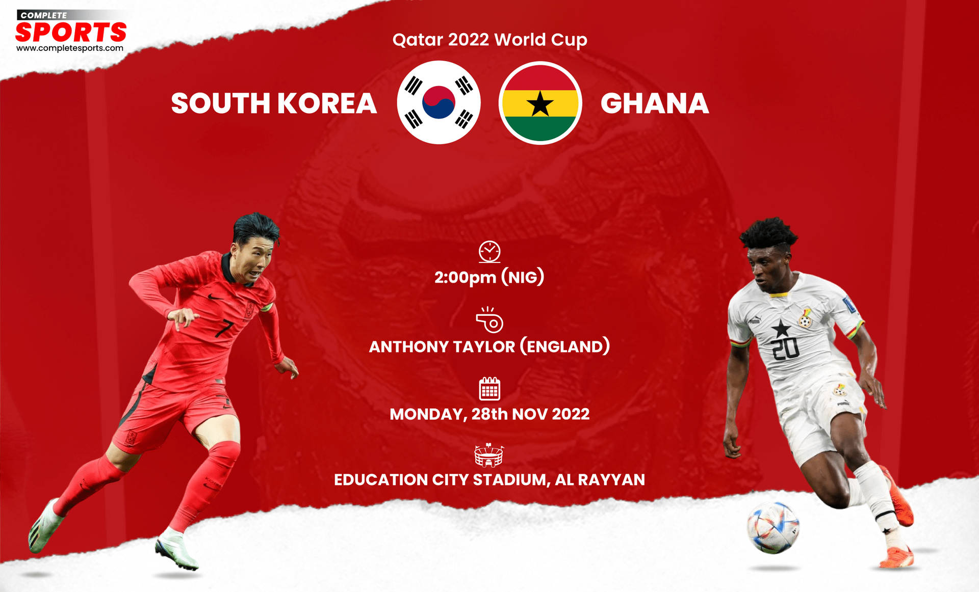 Korea Republic National Football Team Vs. Ghana Poster Background