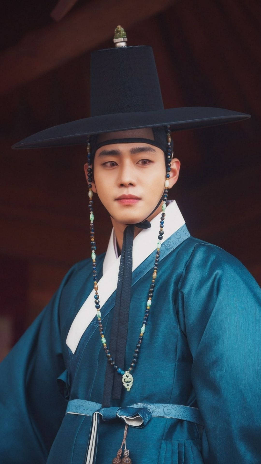 Korean Actor Ahn Hyo Seop Wearing Traditional Hanbok Background