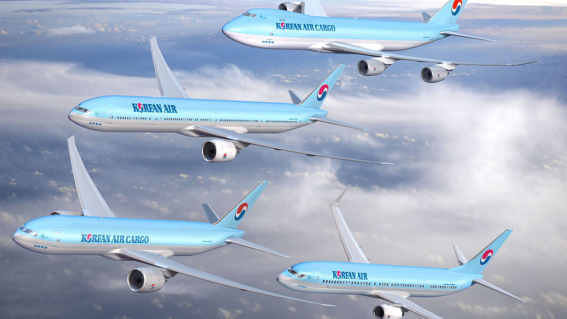 Korean Air Airplane Fleet Background