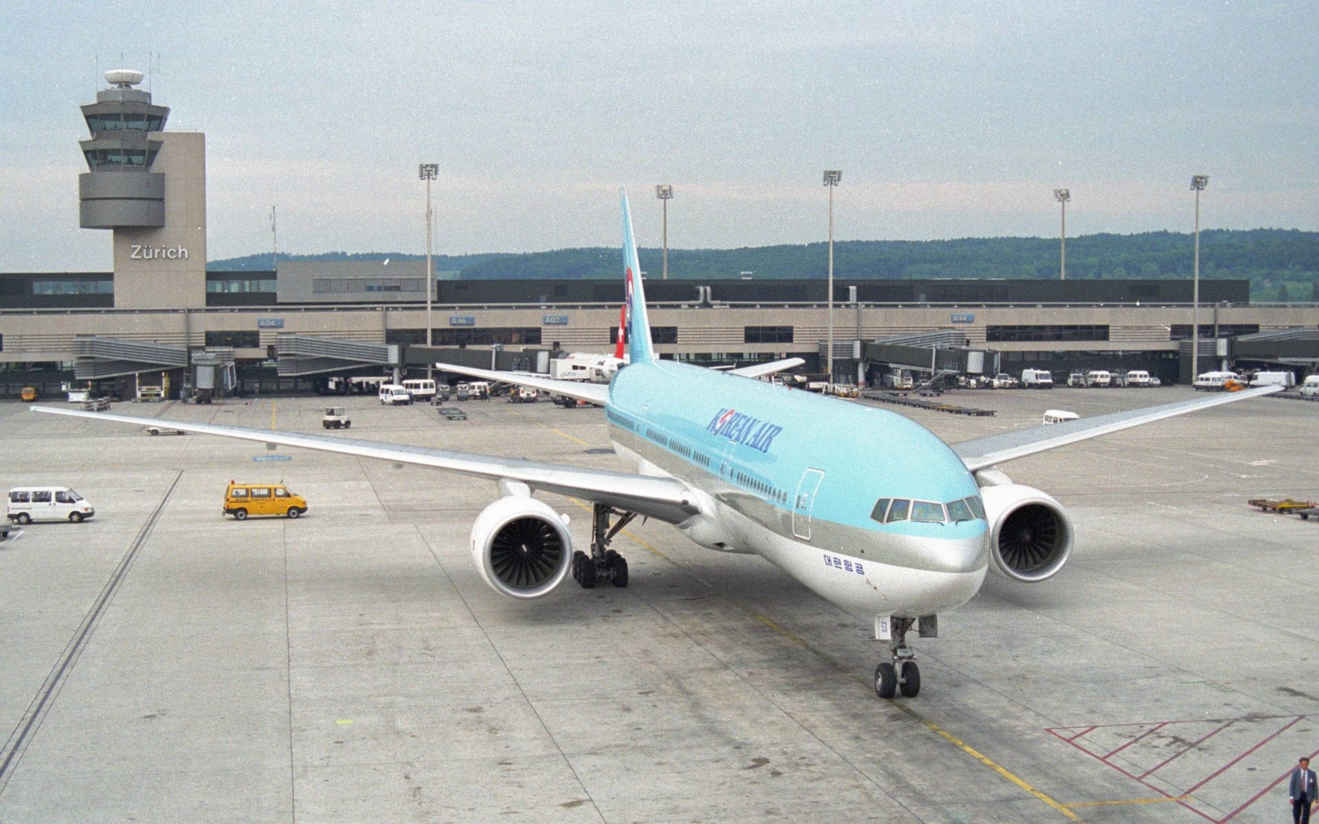 Korean Air Boeing B777 Airplane Model Background