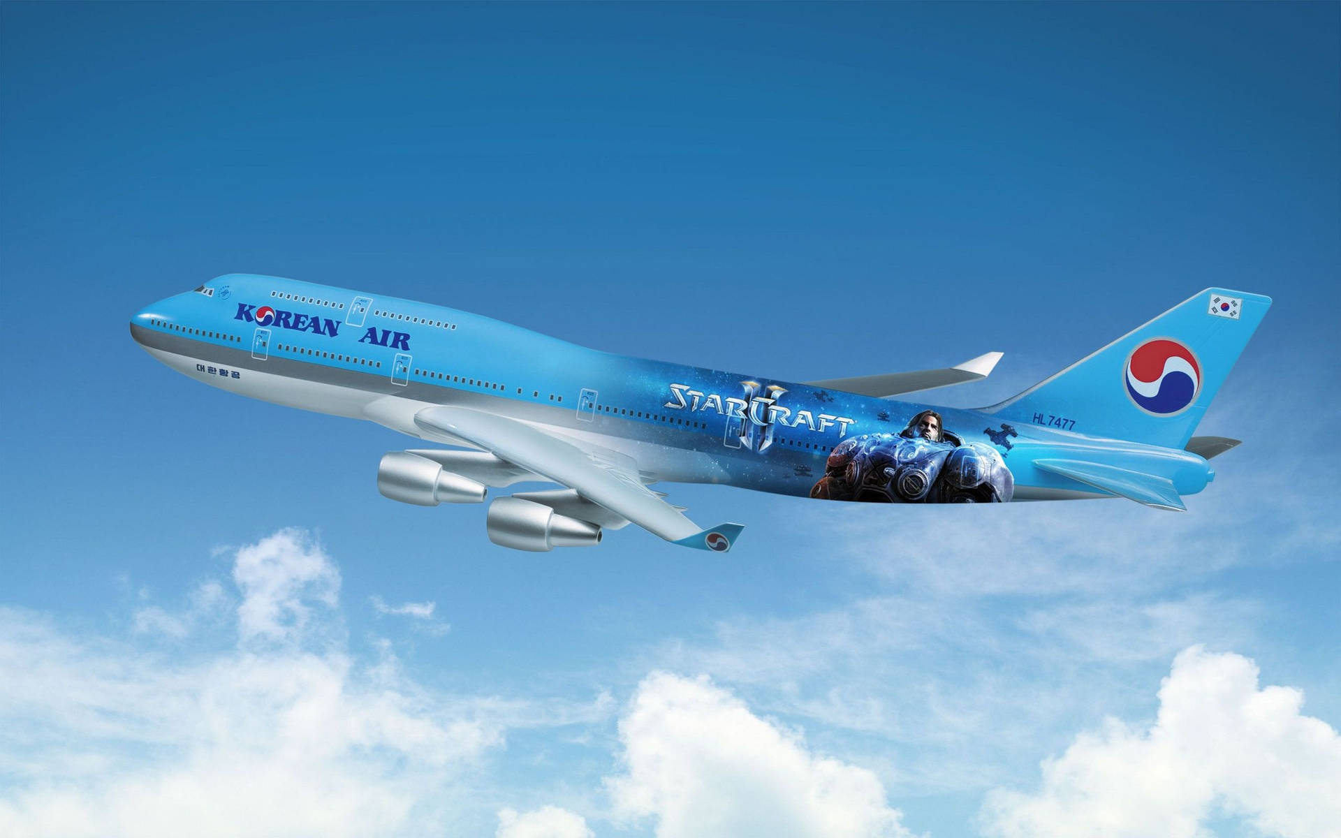 Korean Air Starcraft Boeing 747 Background