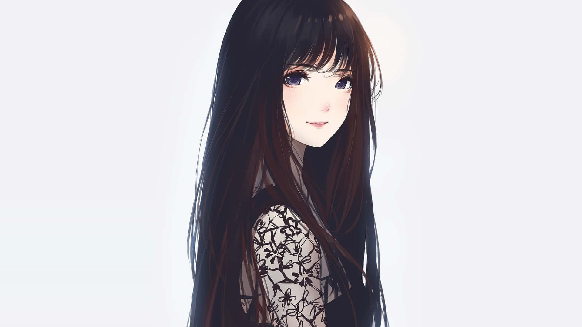 Korean Anime Girl With Long Black Hair