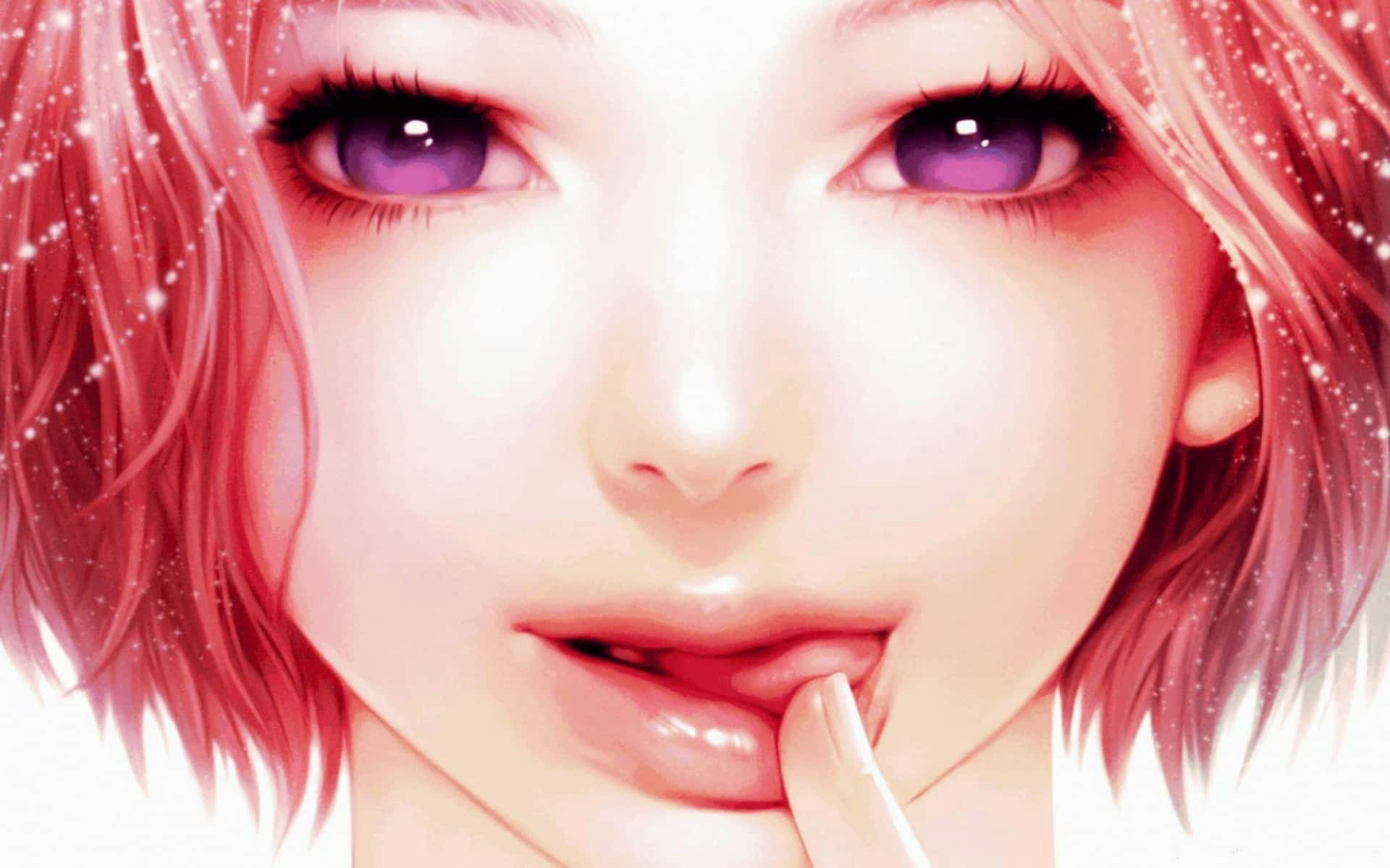Korean Anime Girl With Pink Hair Background