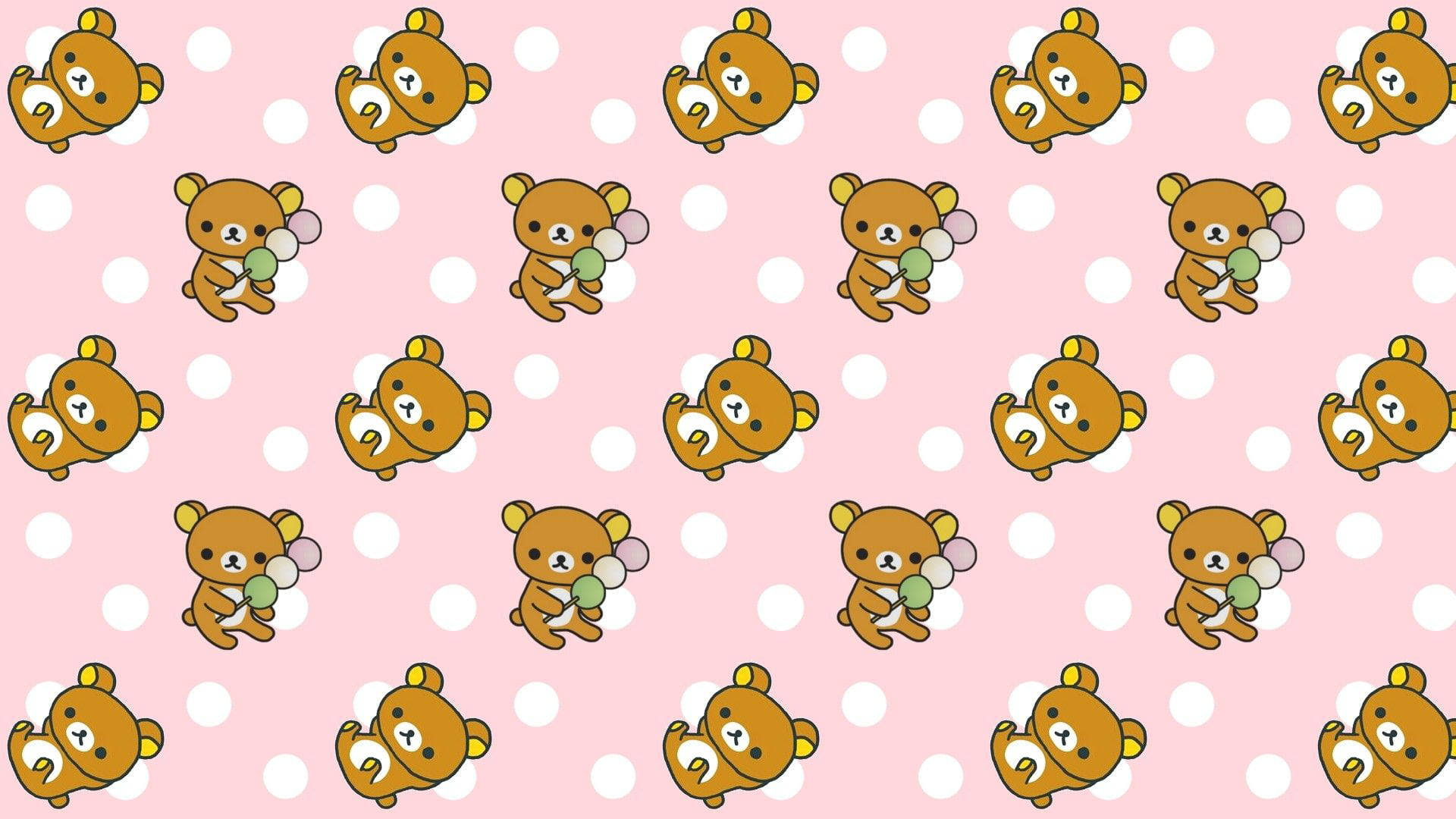 Korean Bear With Dango Mochi Background