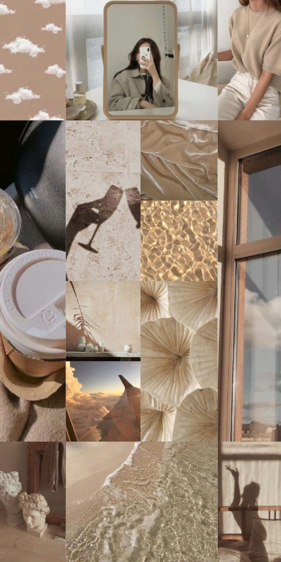 Korean Beige Aesthetic Wallpaper: Minimalist & Serene Vibes Background