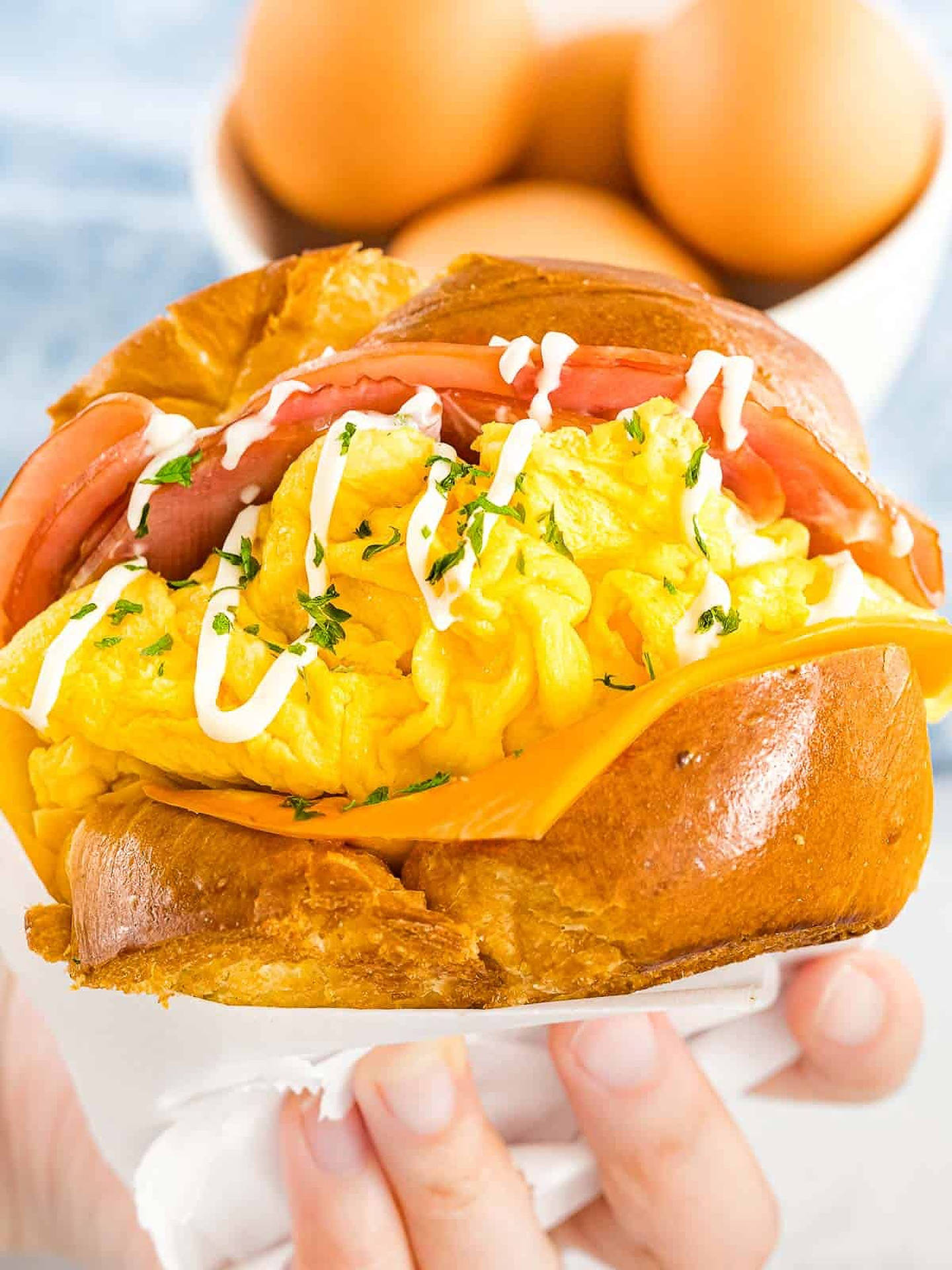 Korean Egg Drop Sandwich Background