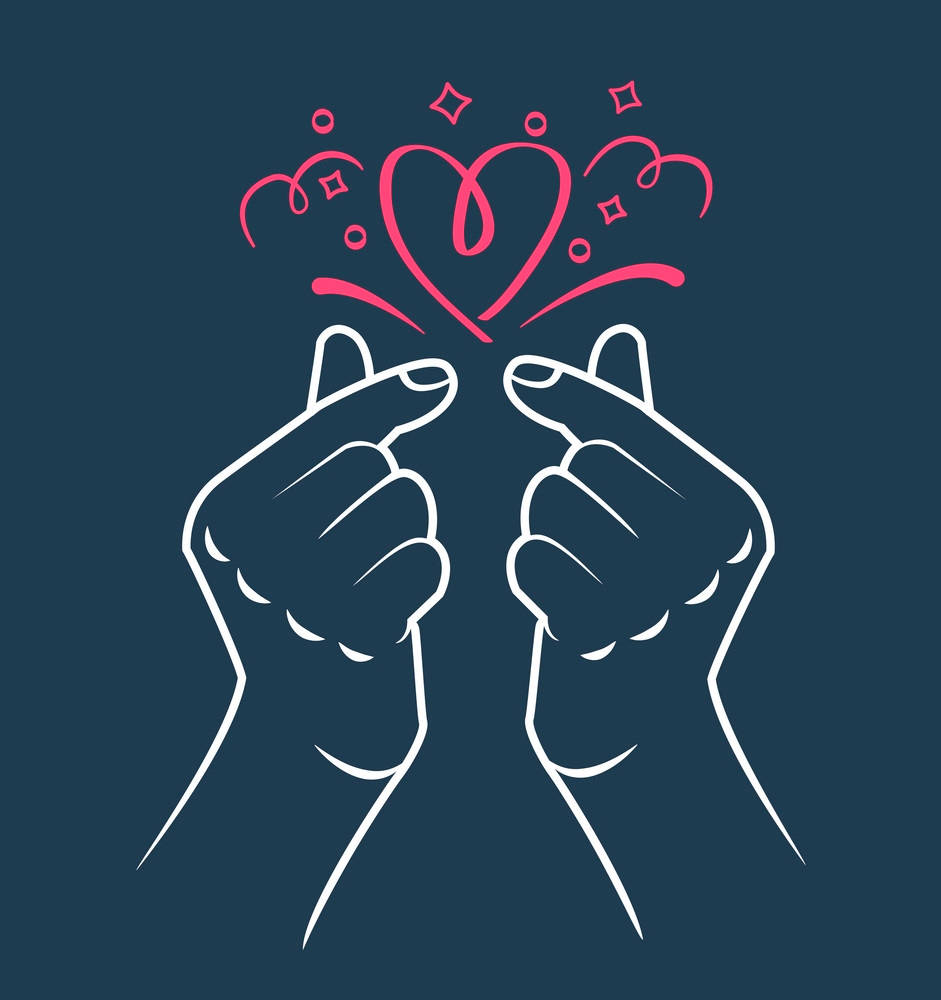 Korean Finger Heart Vector Artwork