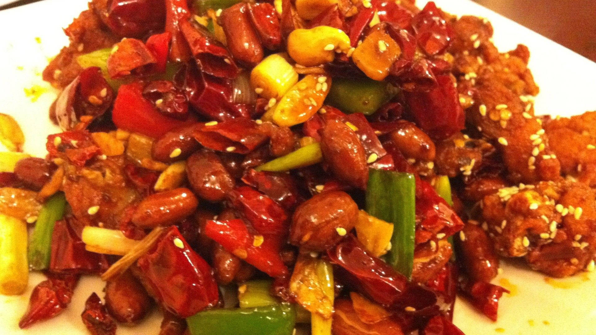 Korean Food On Plate Background