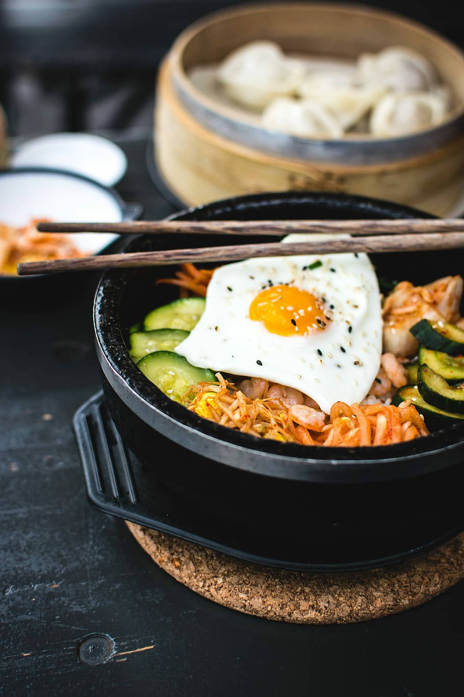 Korean Restaurant Bibimbap Background