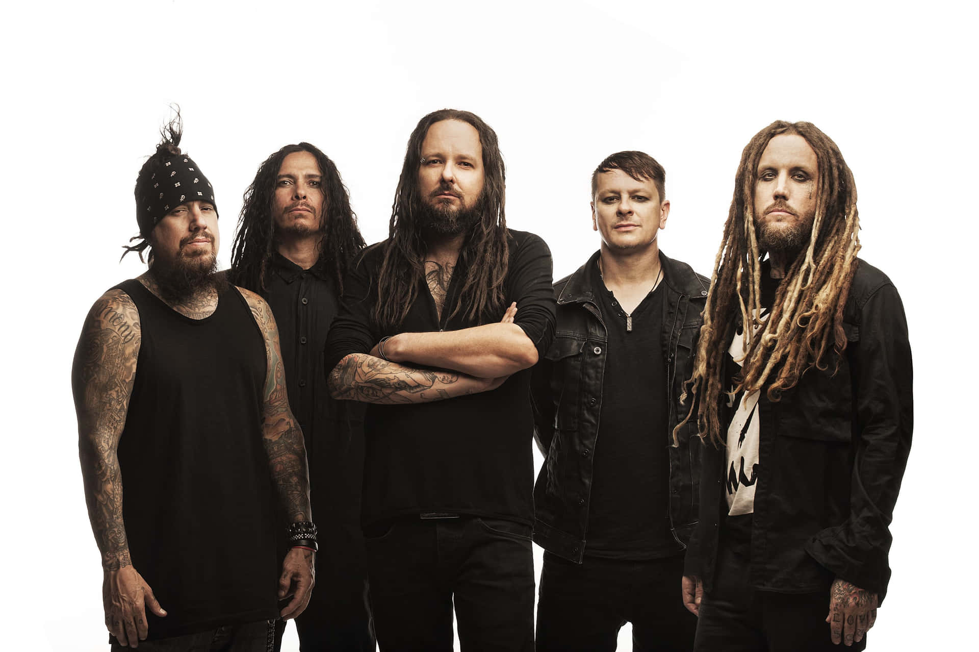 Korn Photoshoot In White Background Background