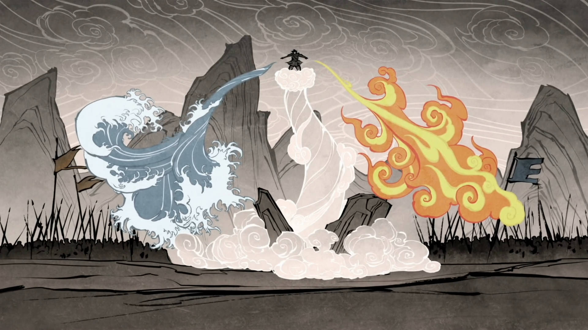 Korra Channels Her Avatar Power In Dramatic Display Background
