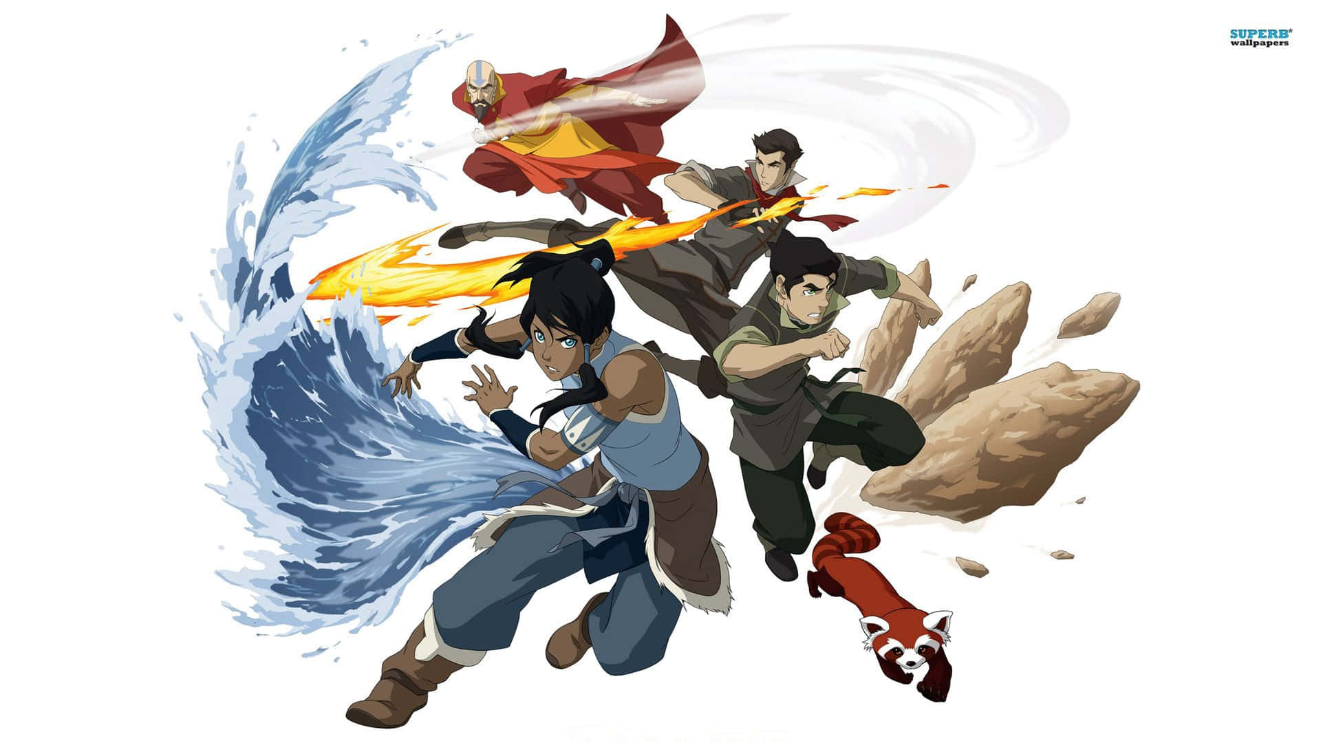 Korra Stands Tall As The Avatar, Ready To Defend The World Of Balance. Background