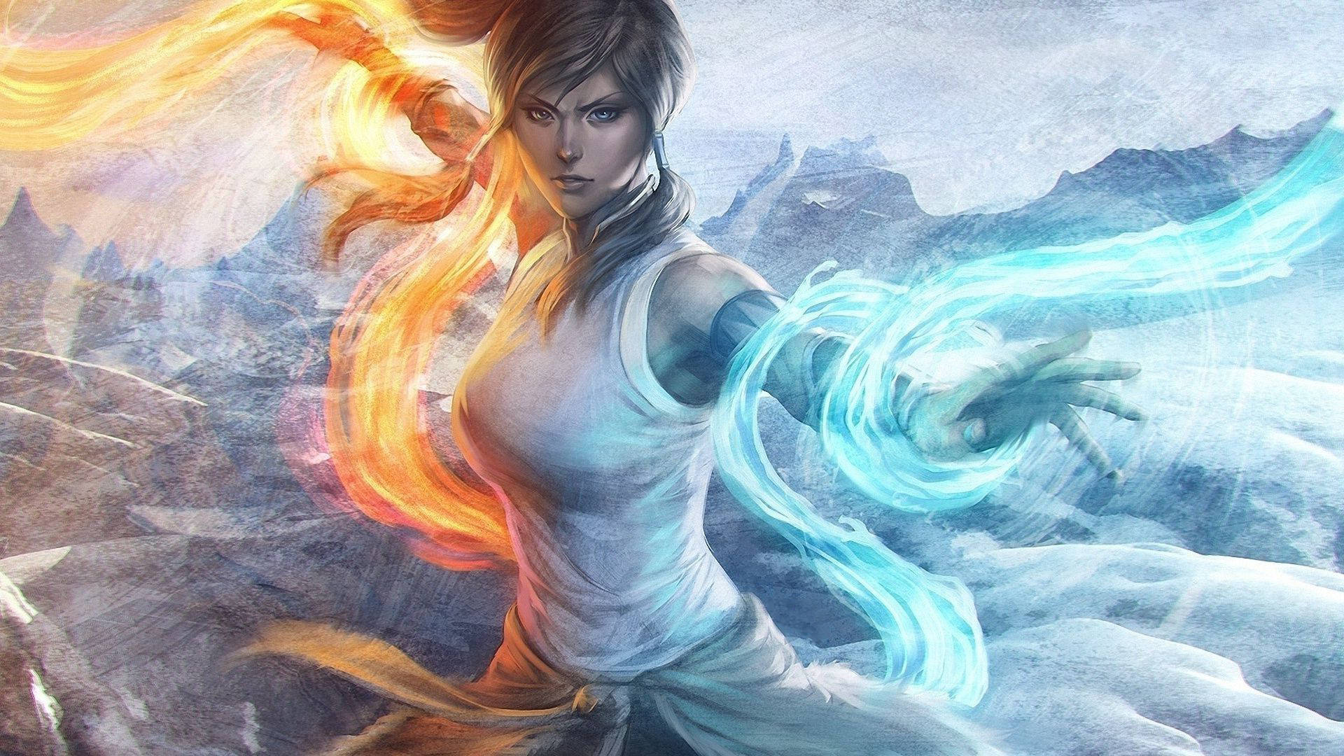 Korra Water And Fire Anime Background