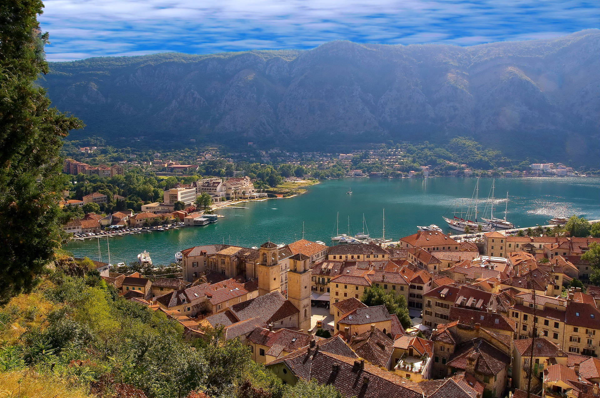 Kotor Bay Scenery Background