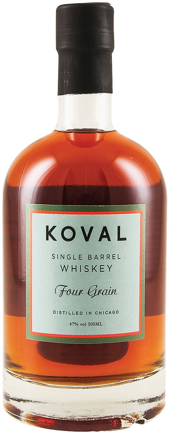 Koval Single Barrel Whiskey On Display Background