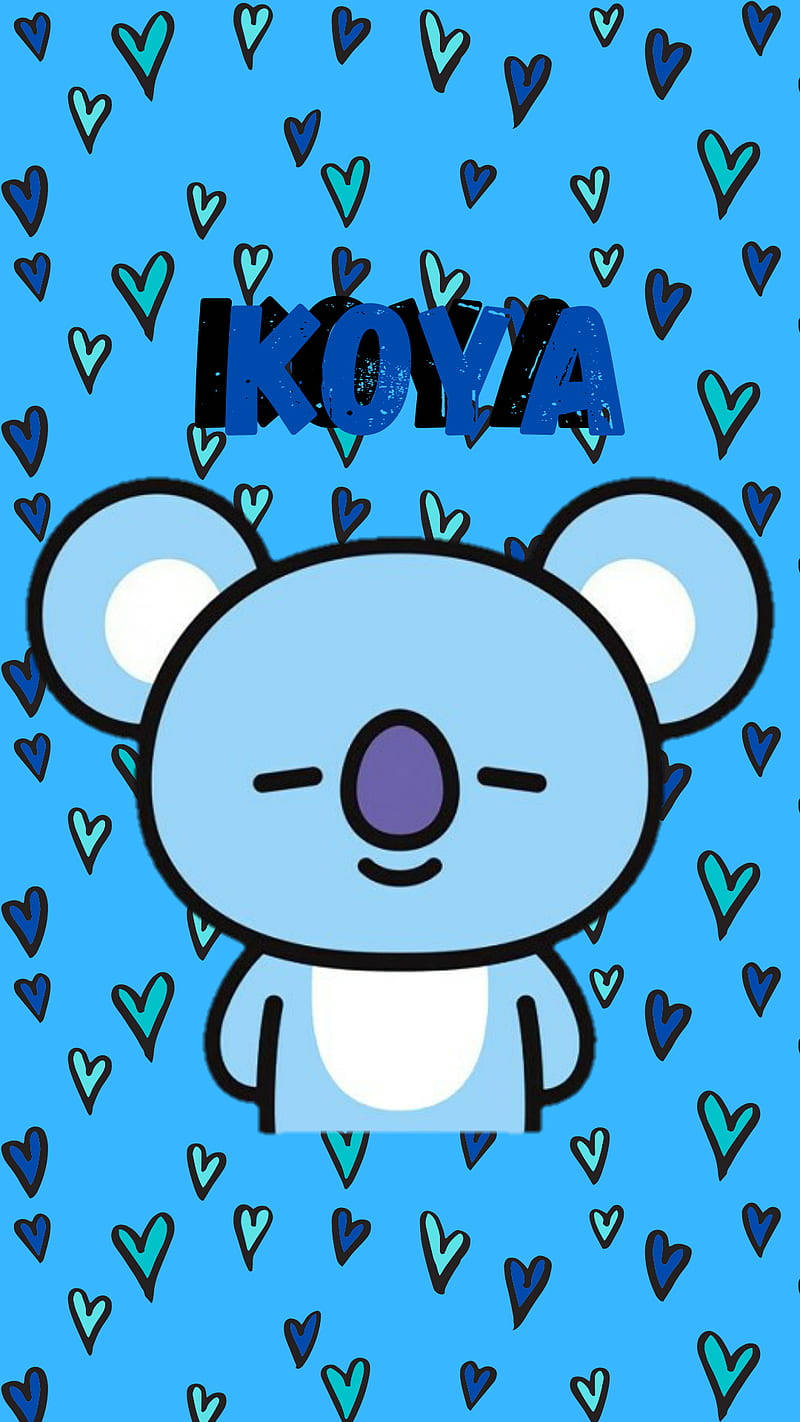 Koya Bt21 Blue Hearts Background