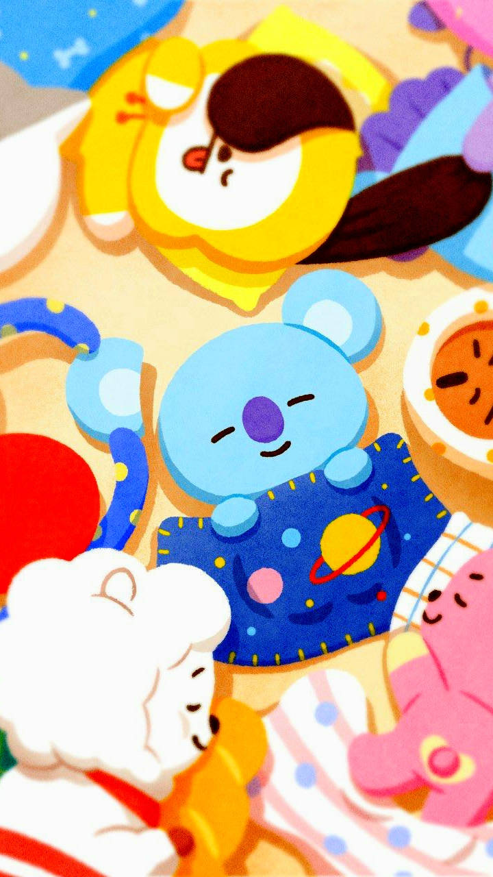 Koya With Bt21 Characters Background