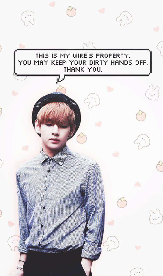 Kpop_ Artist_ Stylized_ Pose_with_ Cartoon_ Background Background