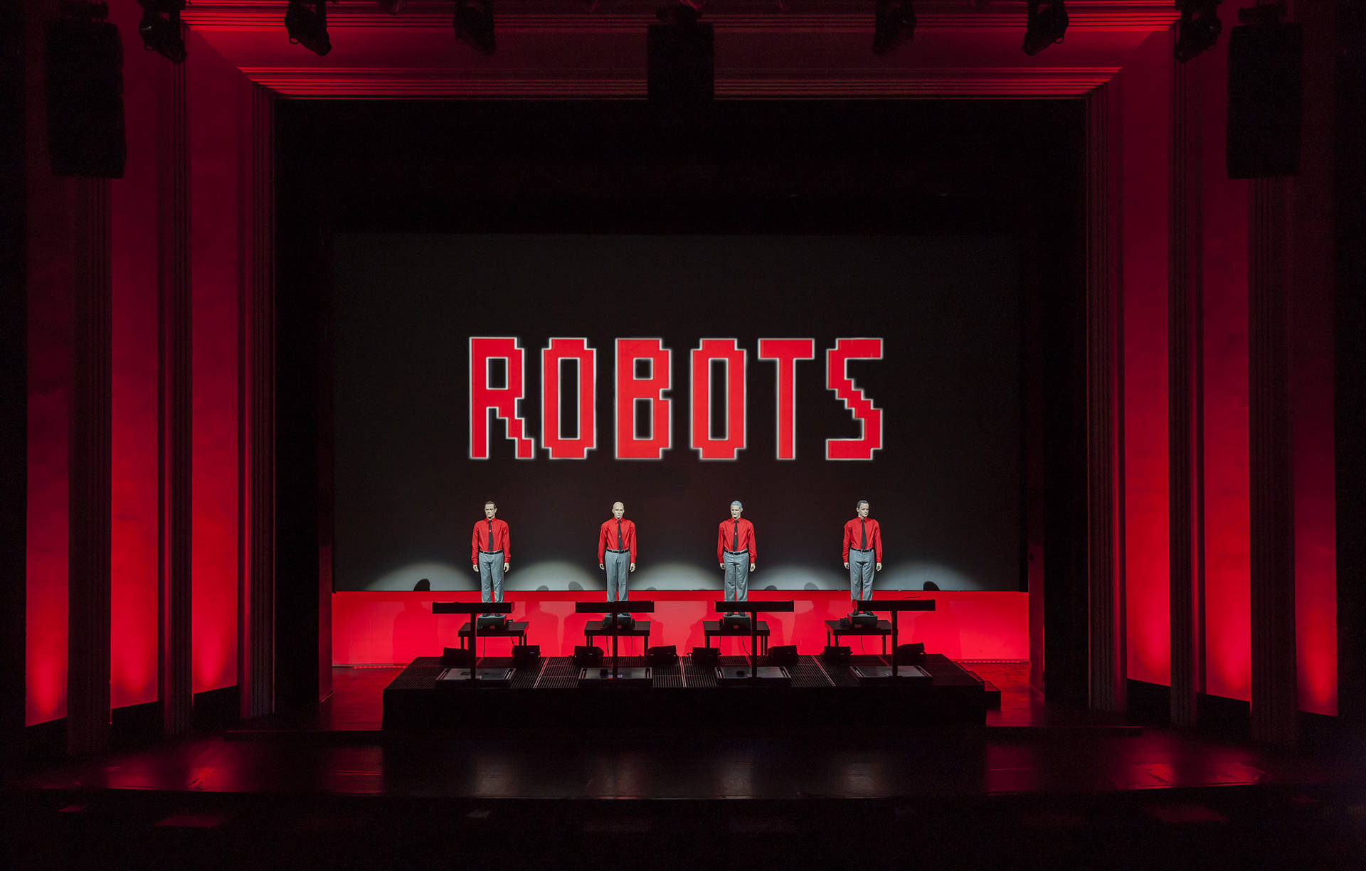 Kraftwerk Robots Live Stage Performance Background