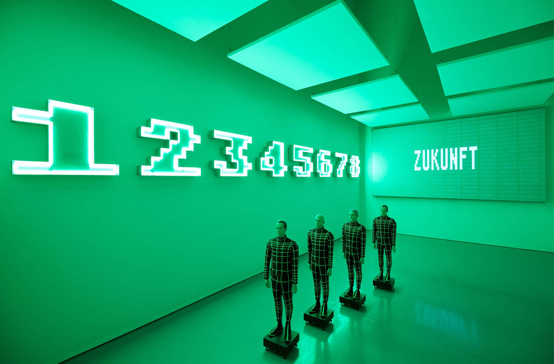 Kraftwerk Zukunft Green Background Background