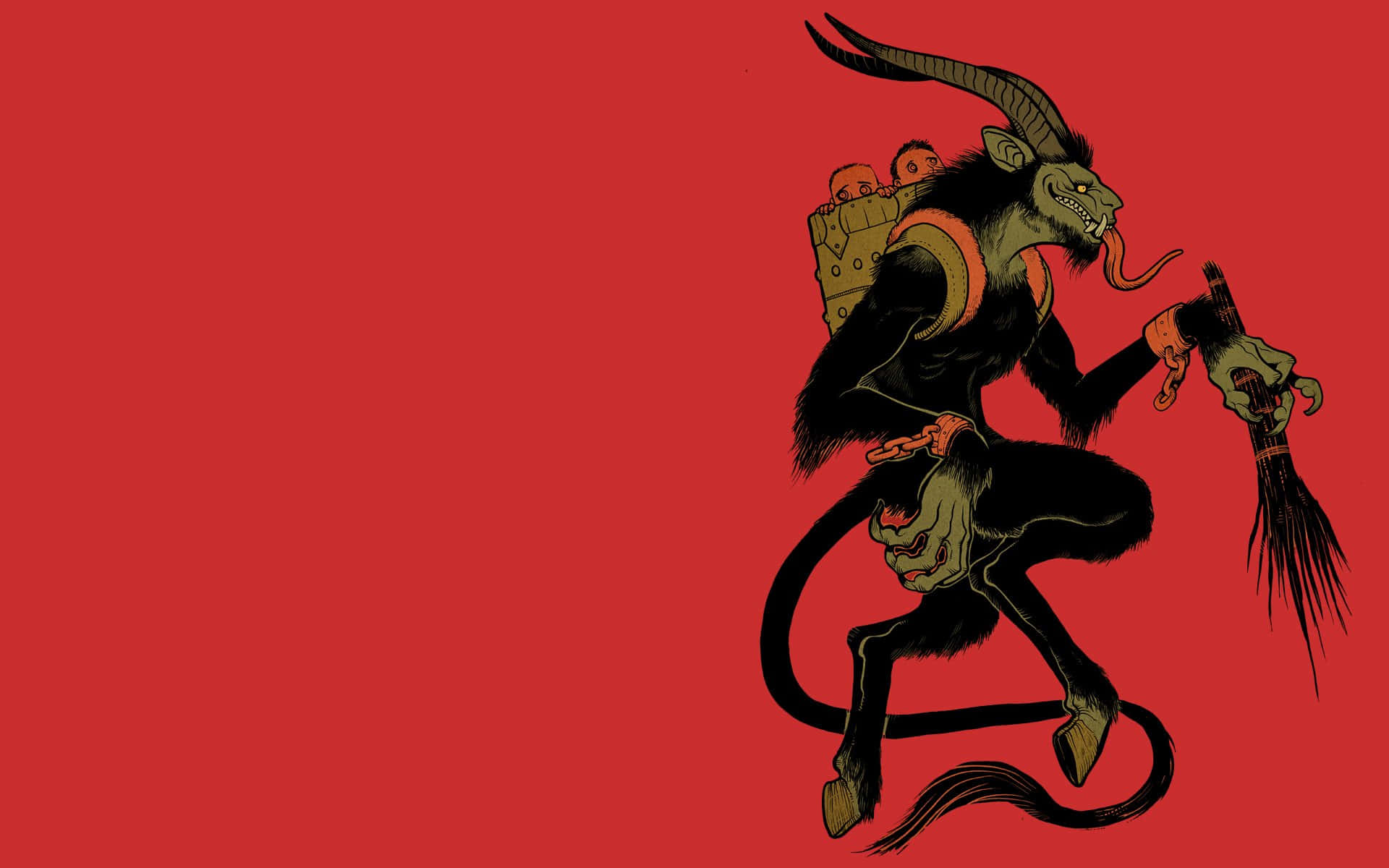 Krampus, The Half Human Half Beast Of Christmas Background