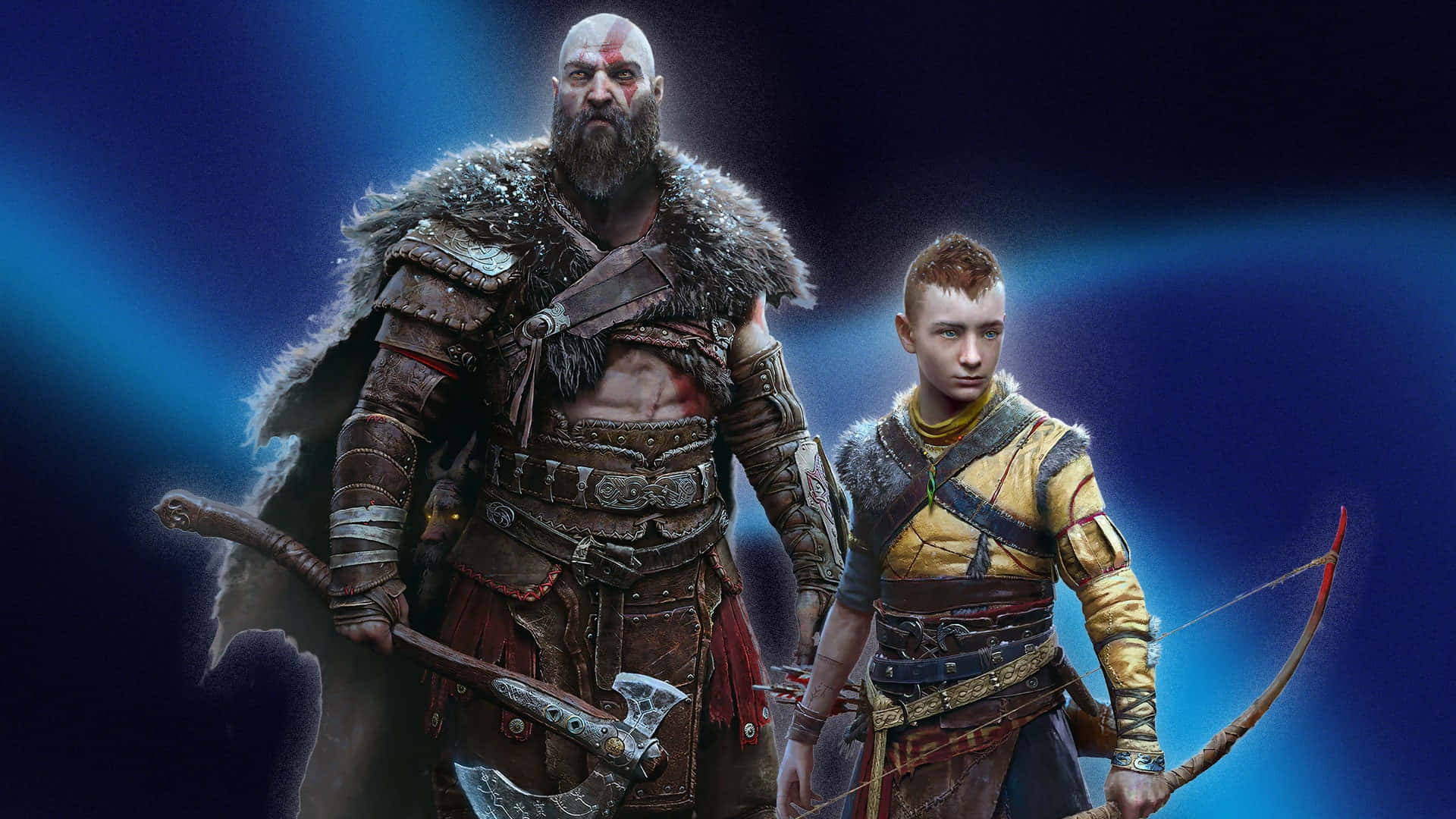 Kratos And Atreus, Achilles' Heel, On The Path To Victory In God Of War 5 Background