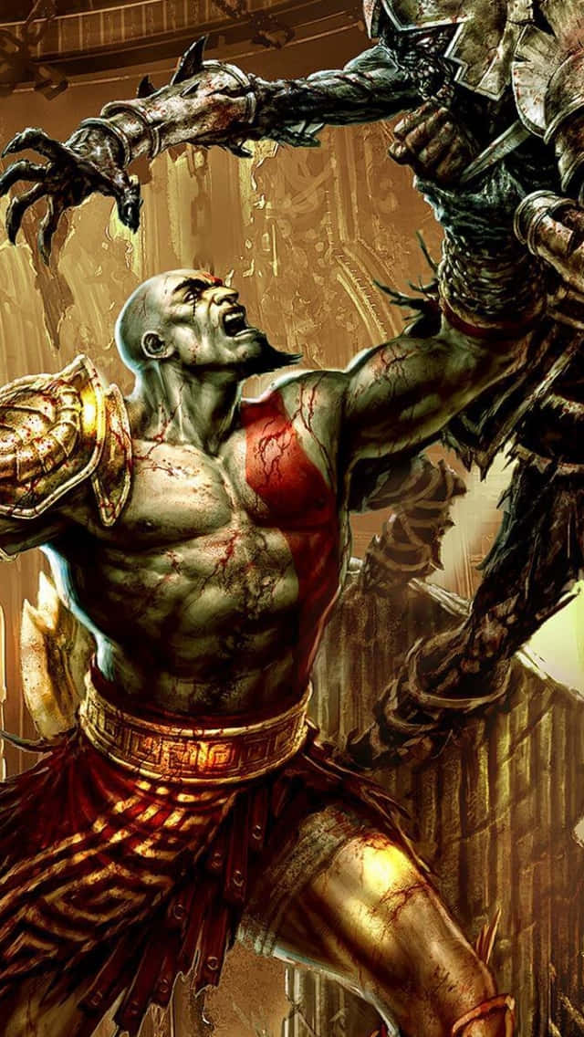 Kratos And Atreus Against A Fiery Sky In God Of War 5. Background
