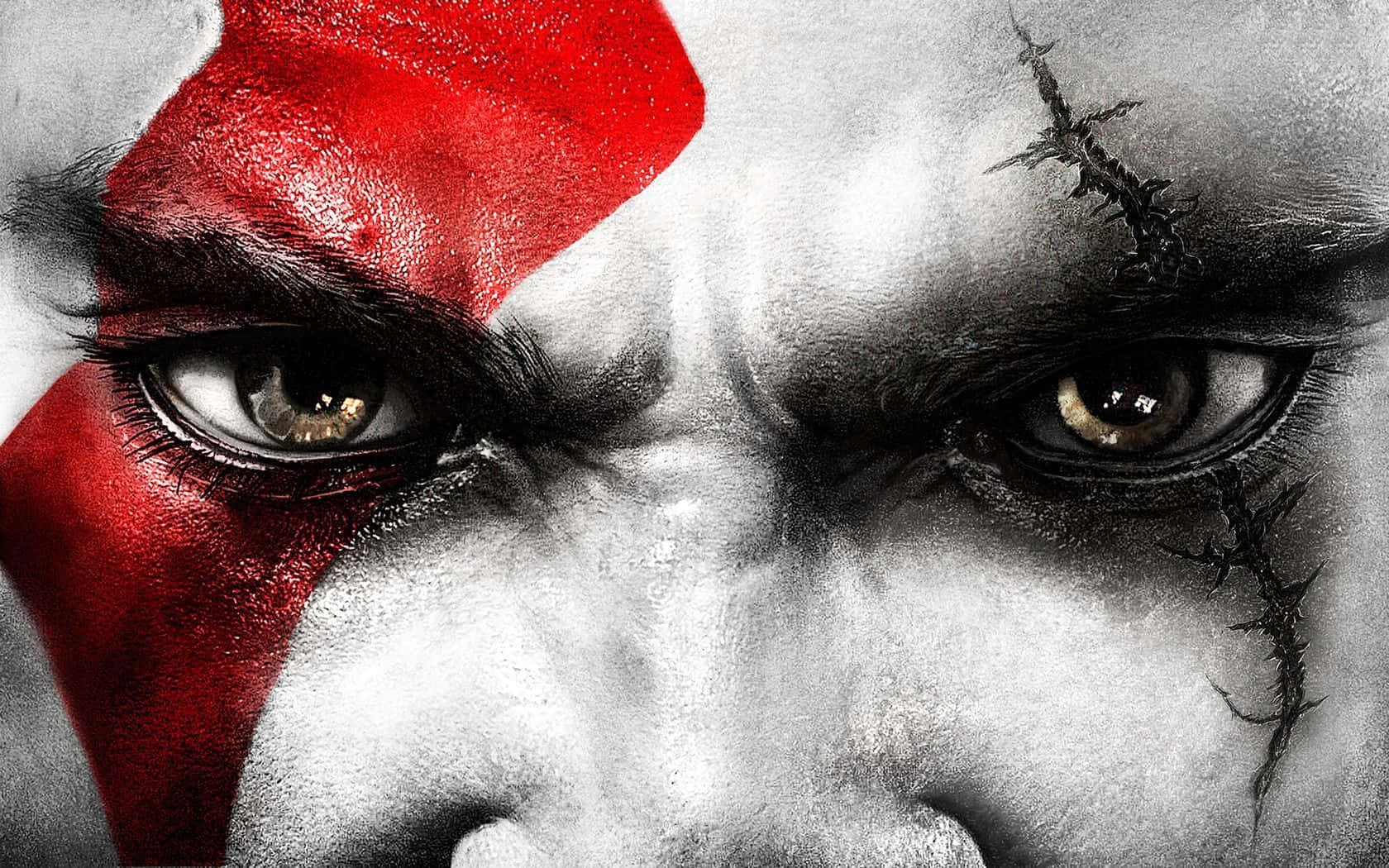 Kratos And His Son Atreus Battle The Gatekeeper In God Of War Iii Background