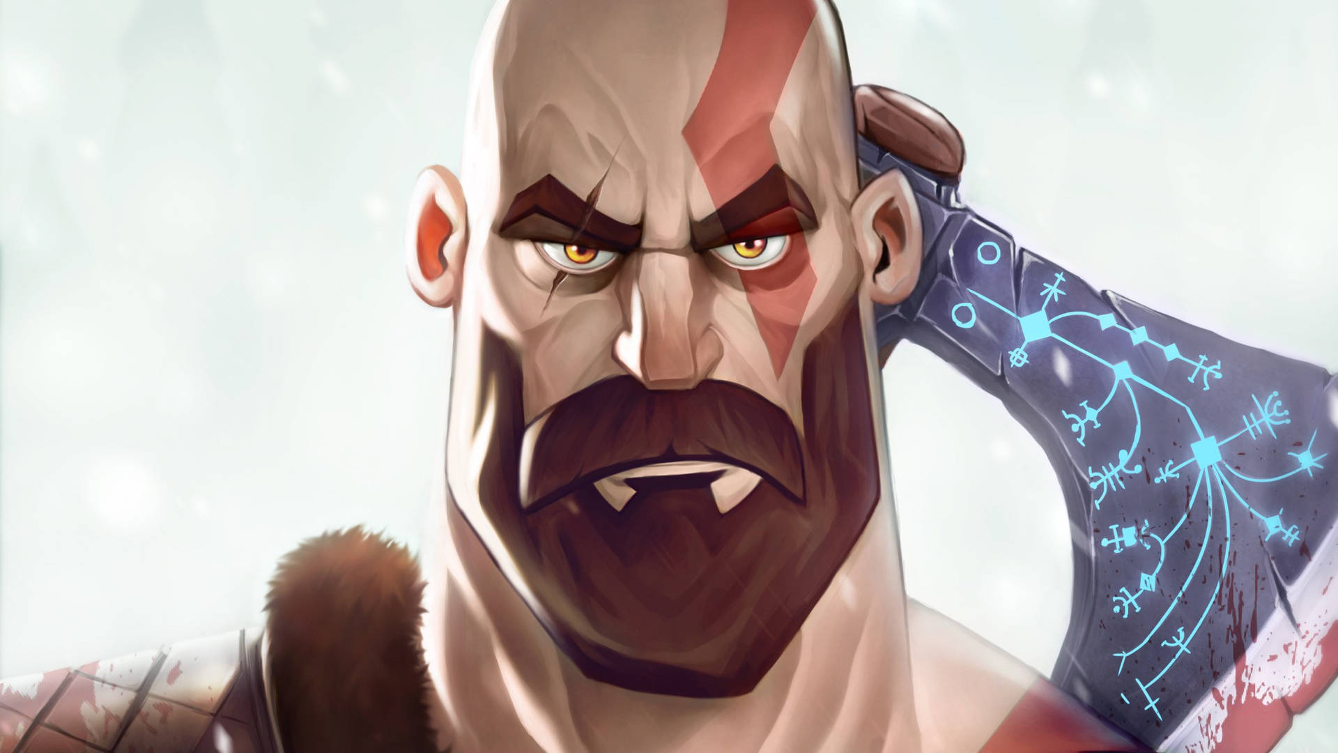 Kratos Cartoon Art Background