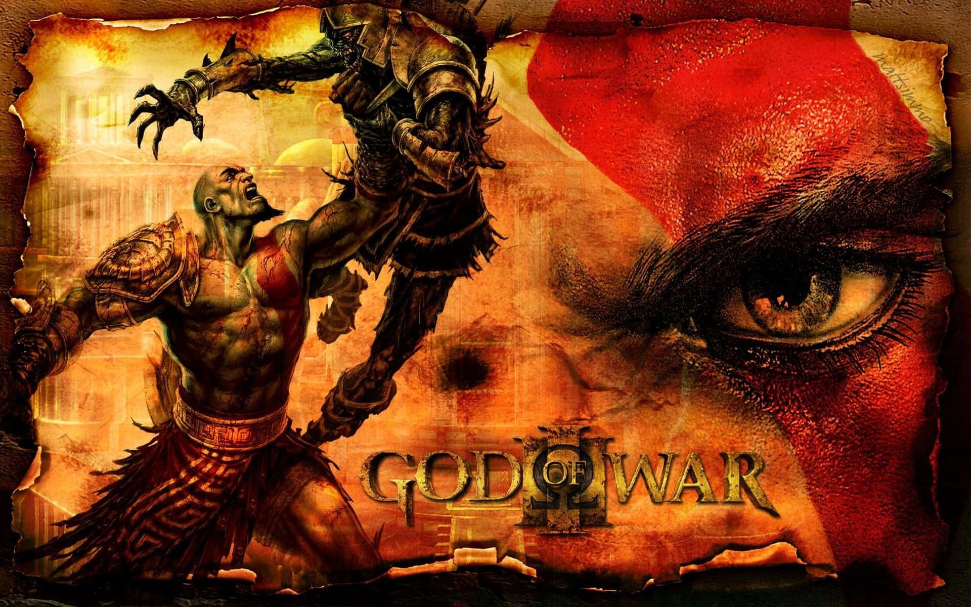Kratos In God Of War 3 Fights The Gods Of Olympus Background