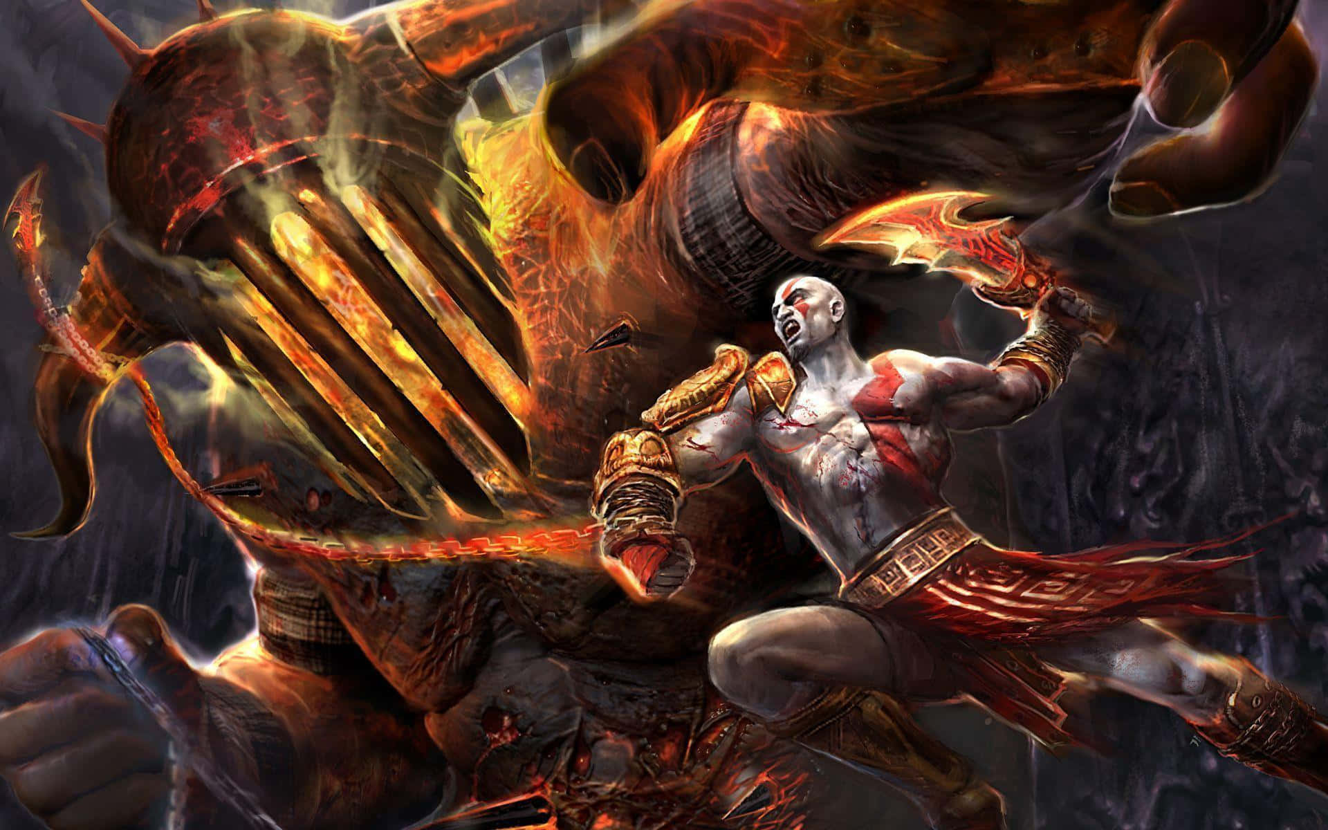 Kratos Is Ready For Battle In God Of War 3 Background