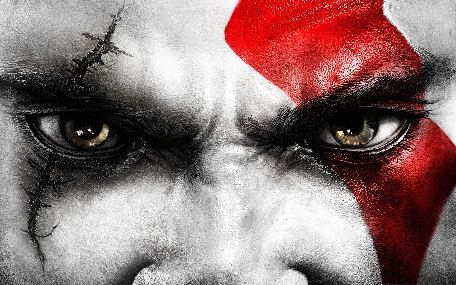 Kratos Red Tattoo Background