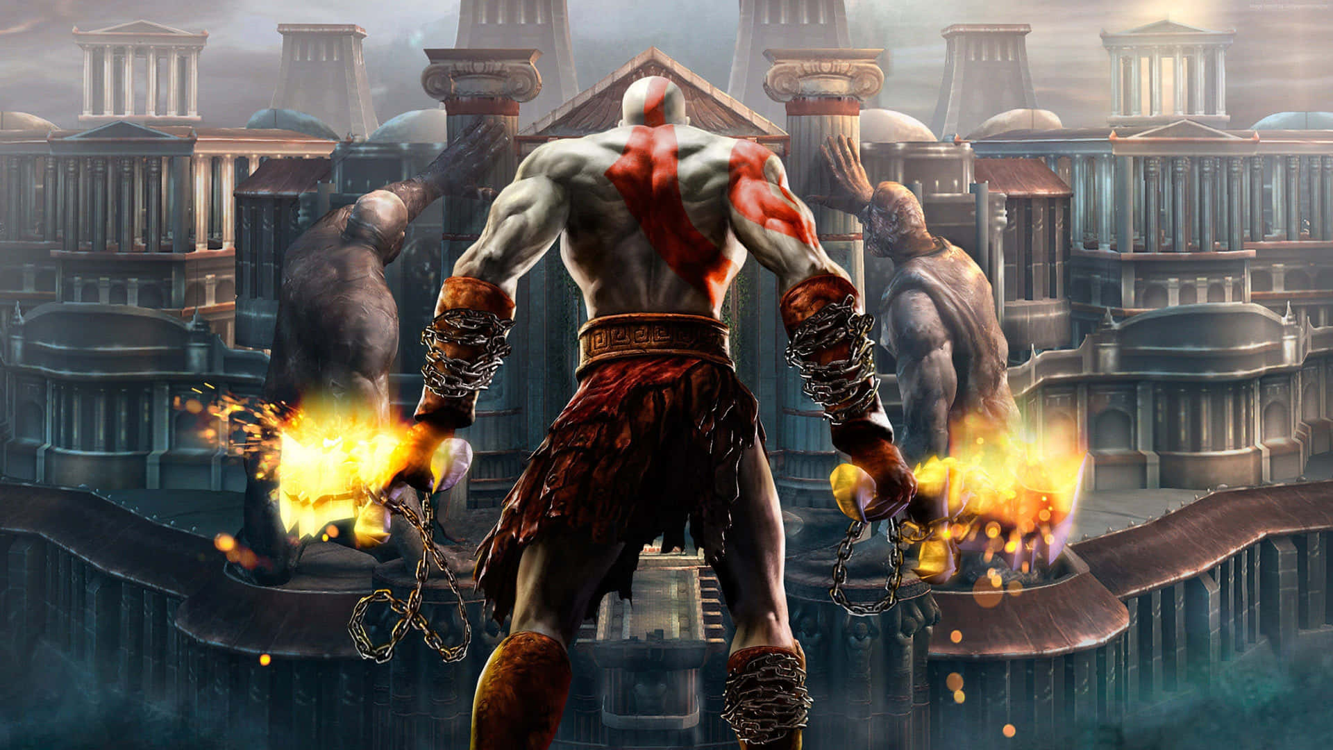 Kratos, The Formidable Warrior In 'god Of War Iii' Background