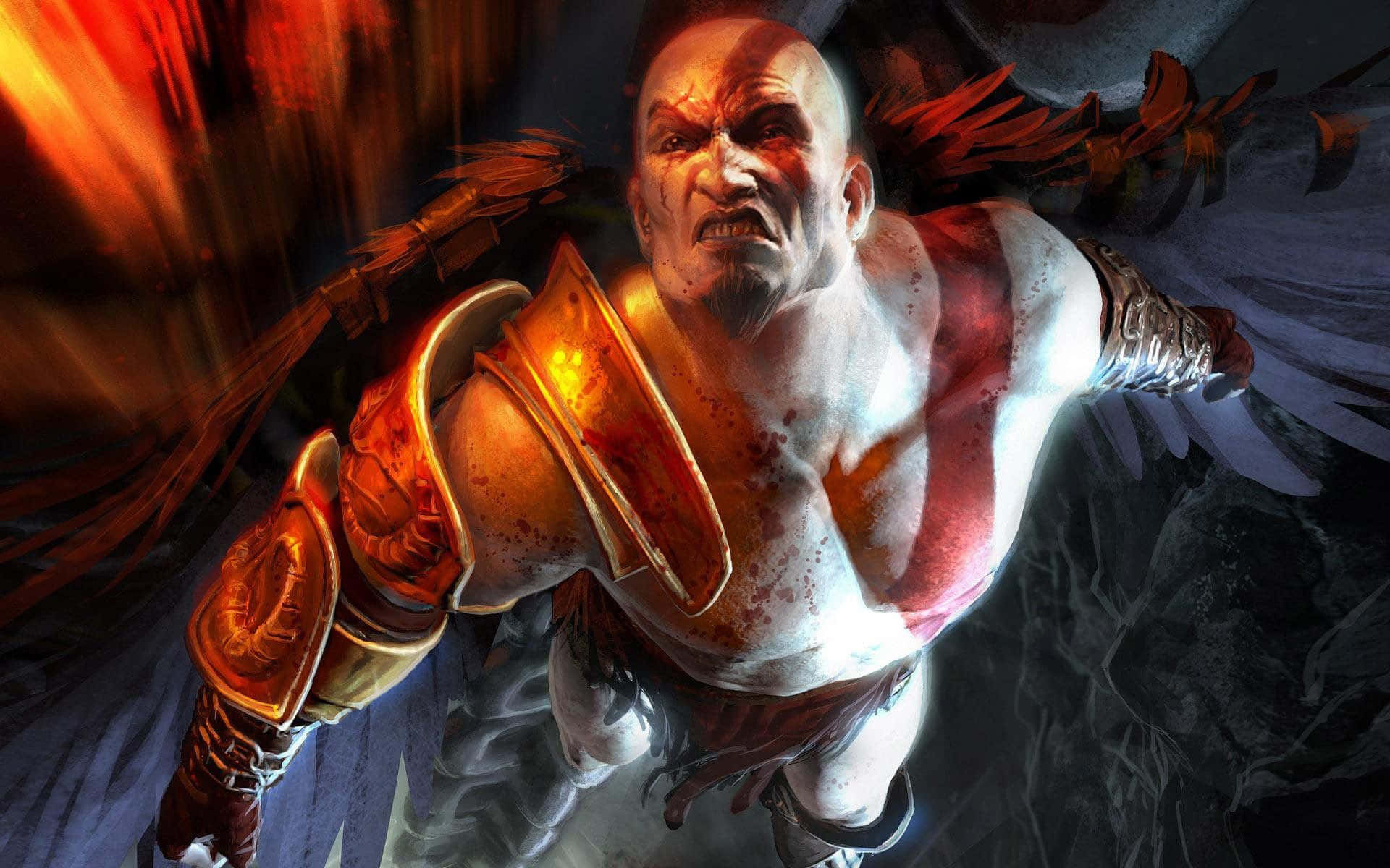 Kratos, The God Of War, Goes To Battle Against The Gods Of Olympus Background