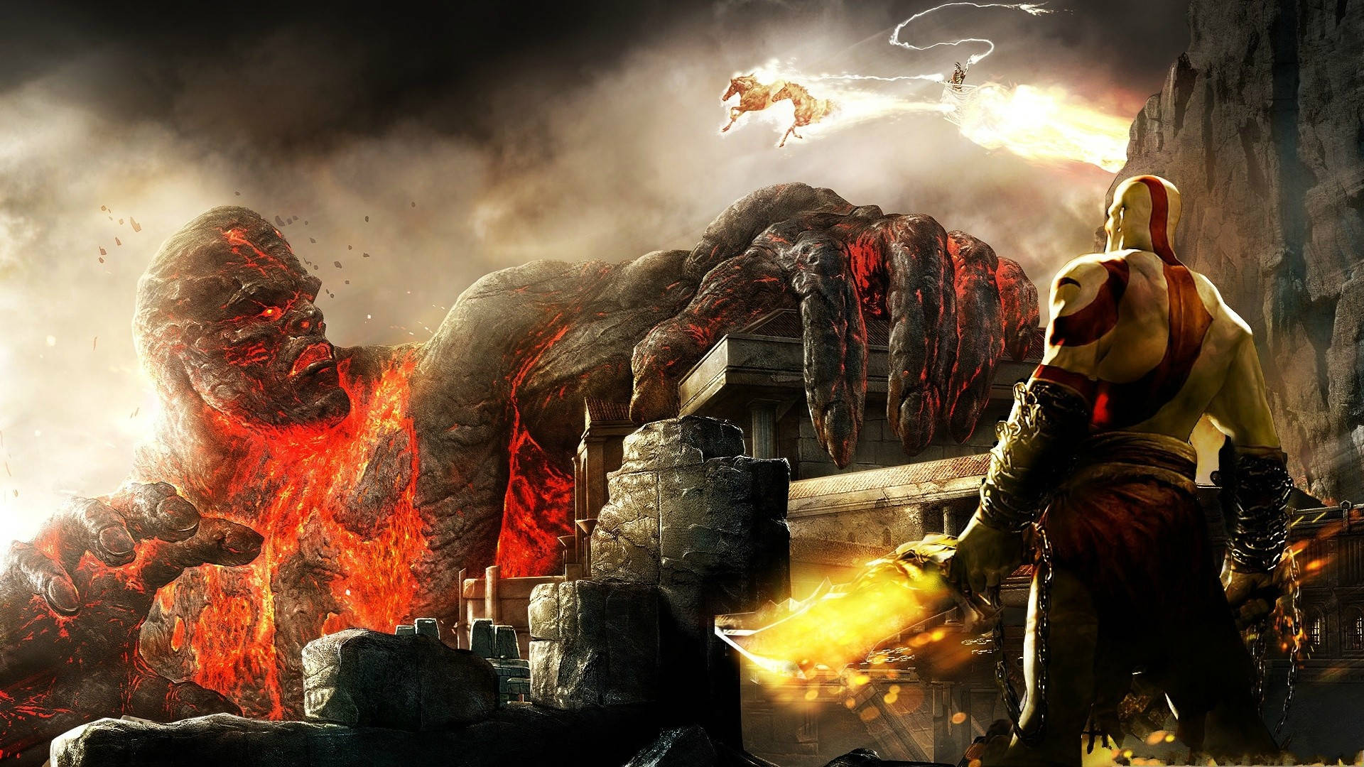 Kratos Vs. Atlas Titan Background