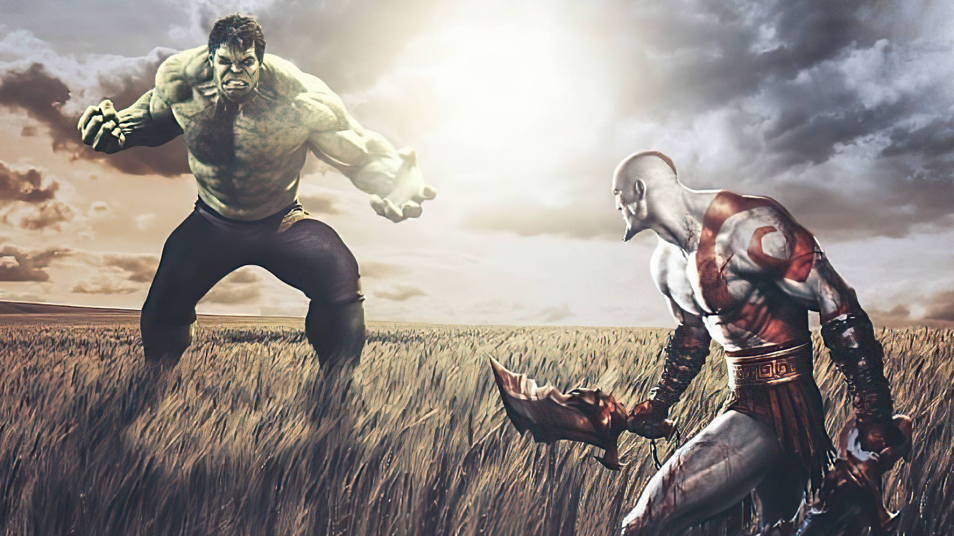 Kratos Vs. Hulk Background