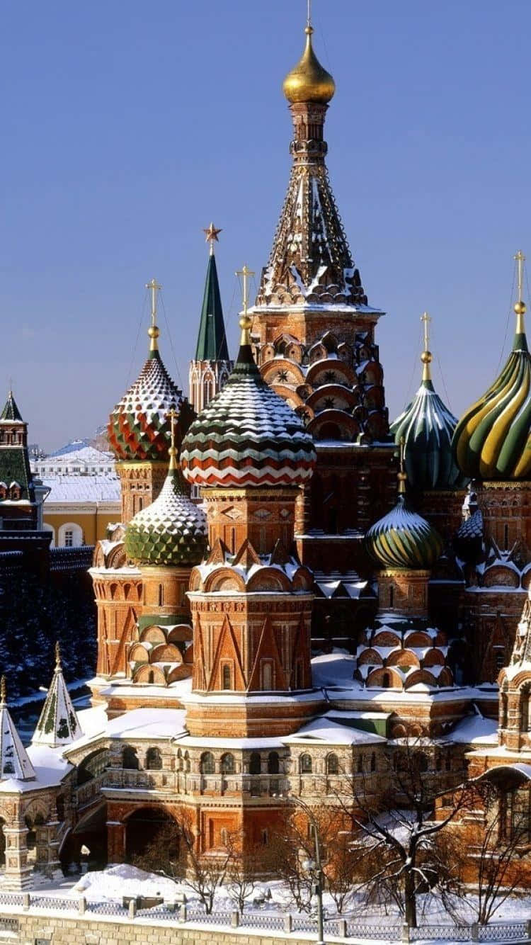 Kremlin Cathedral After The Snow Background