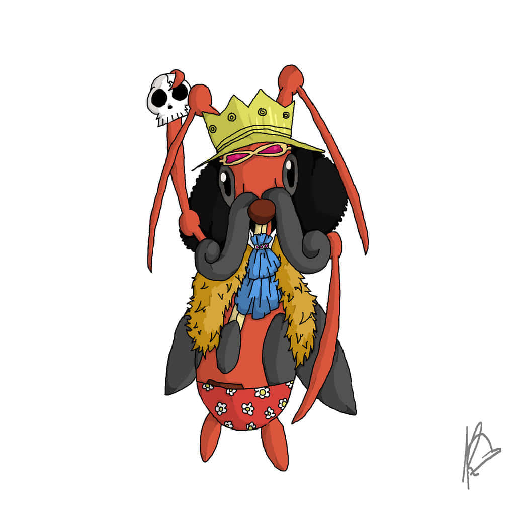 Kricketune As Brook From One Piece Background