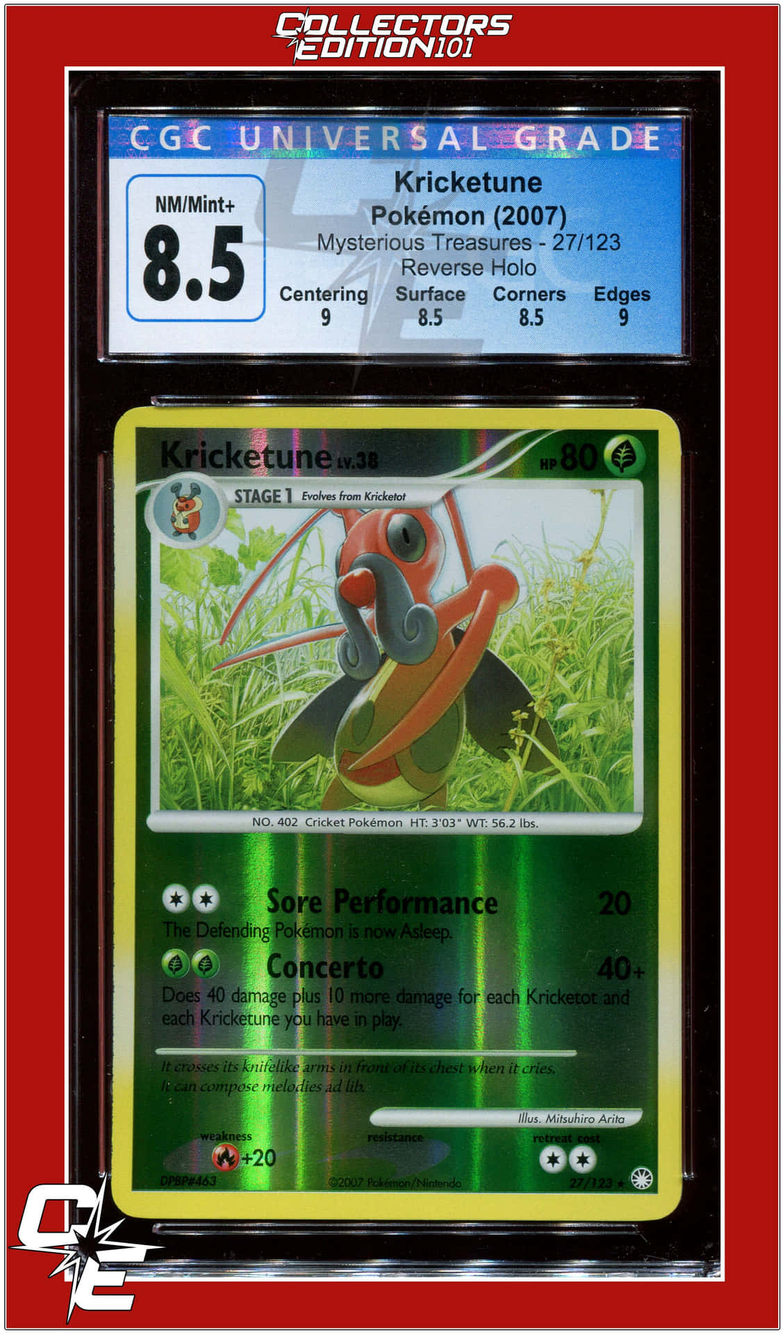 Kricketune Collector's Edition Pokemon Trading Card Background