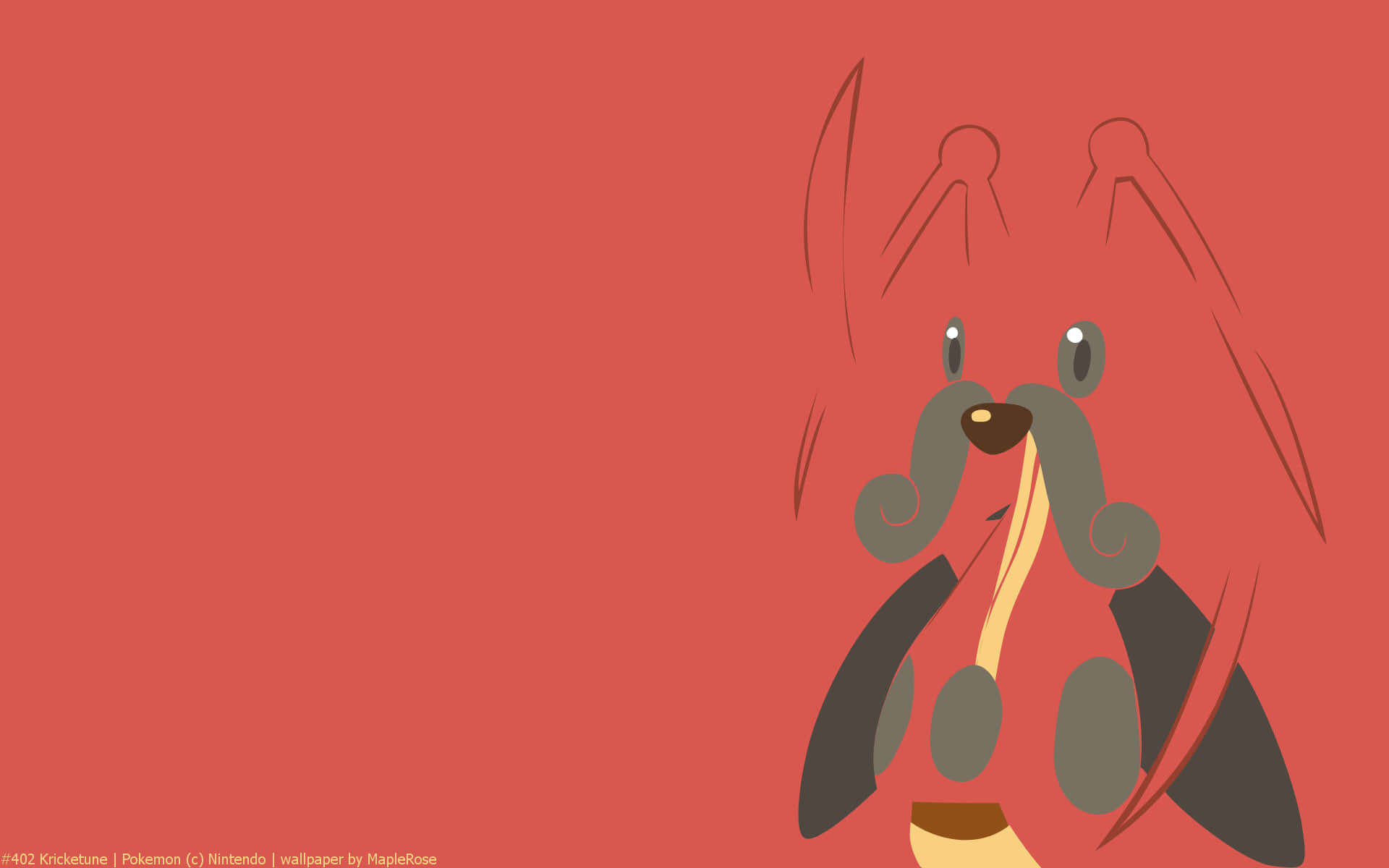 Kricketune Red Minimalist Aesthetic Illustration Background