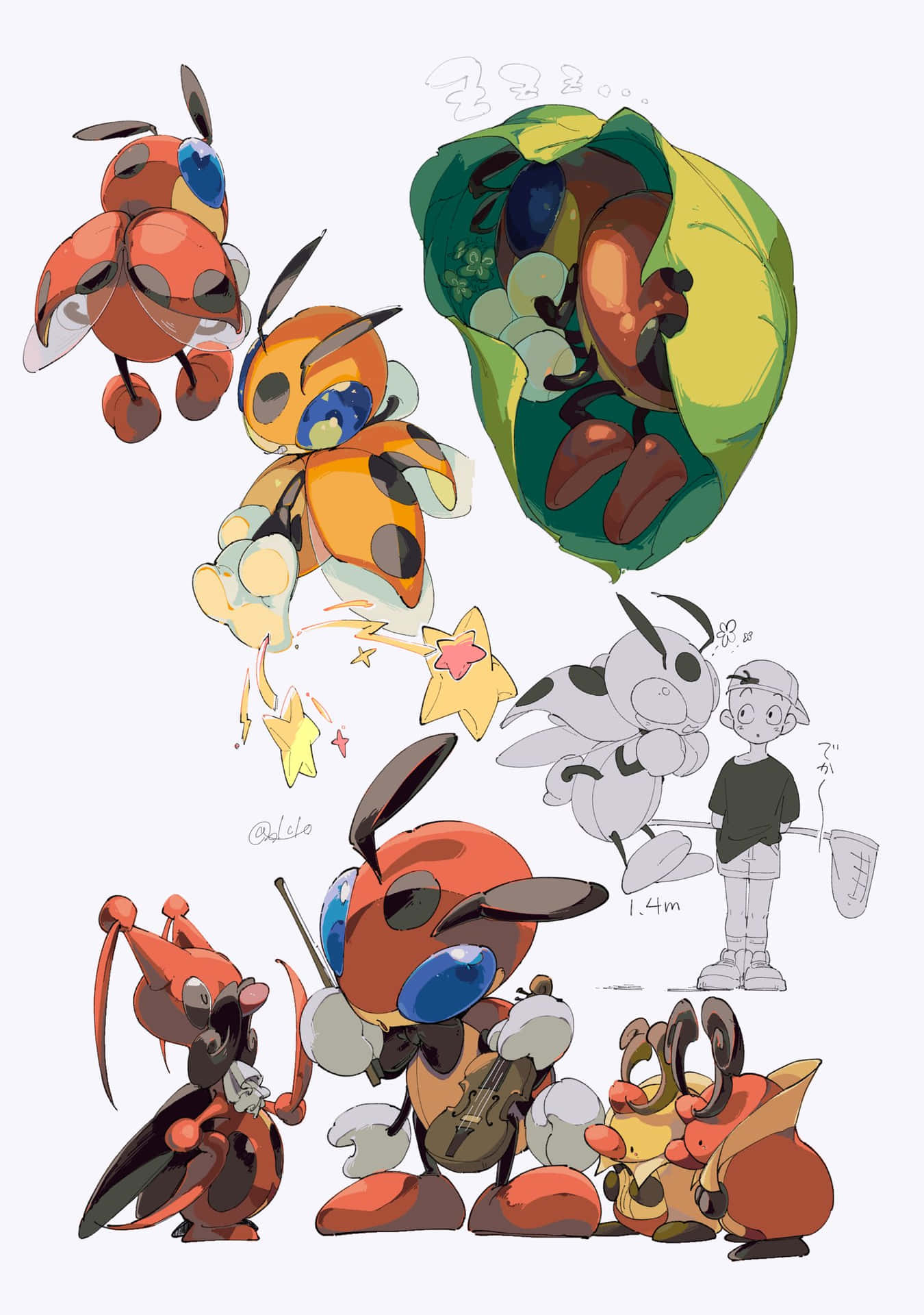Kricketune With Other Bug-type Pokemon