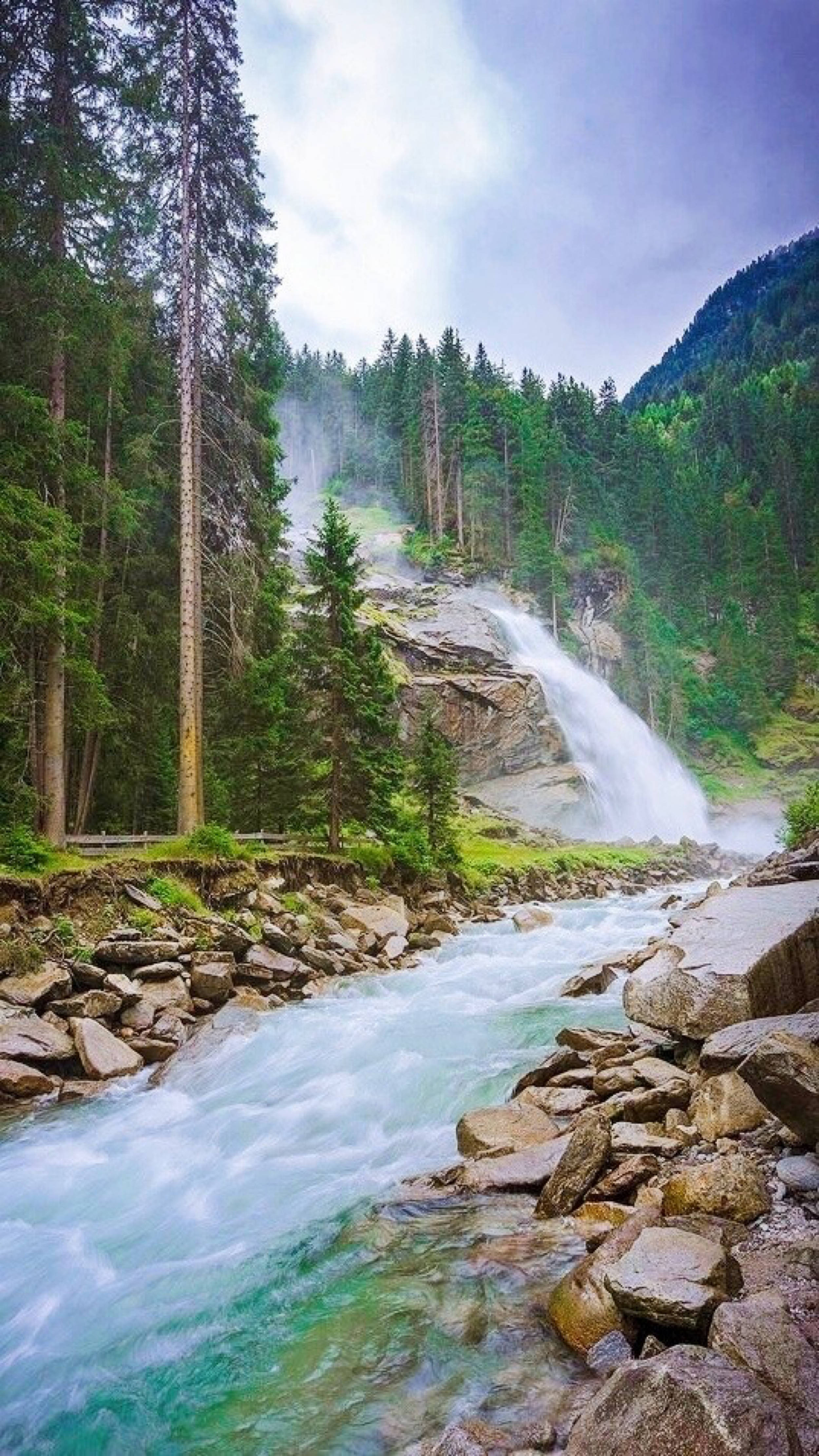Krimml Waterfalls In Austria Background