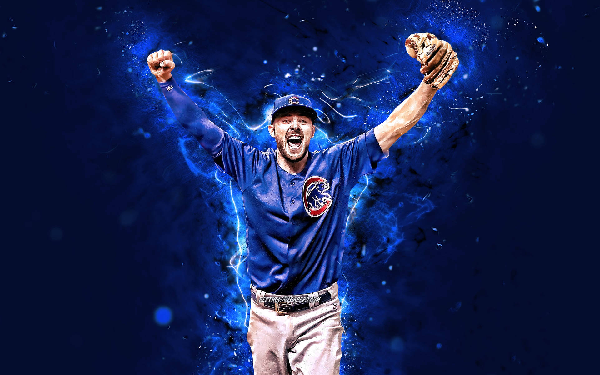 Kris Bryant Blue Energy Vibes Background