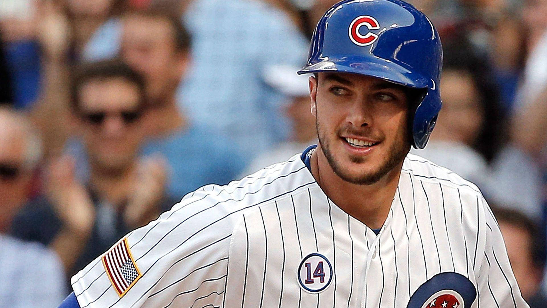 Kris Bryant Smiling At The Game Background