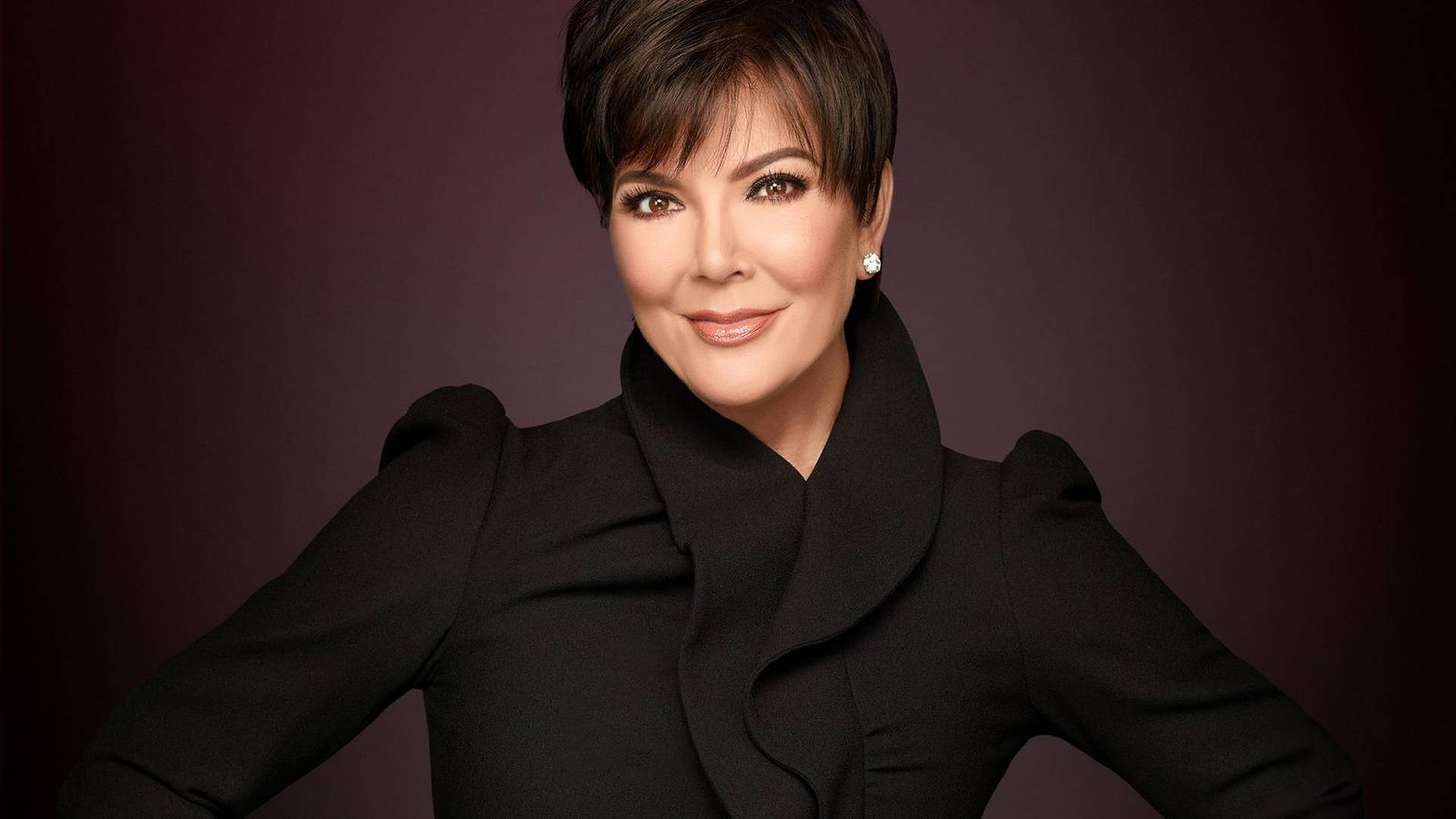 Kris Jenner Black Outfit Background