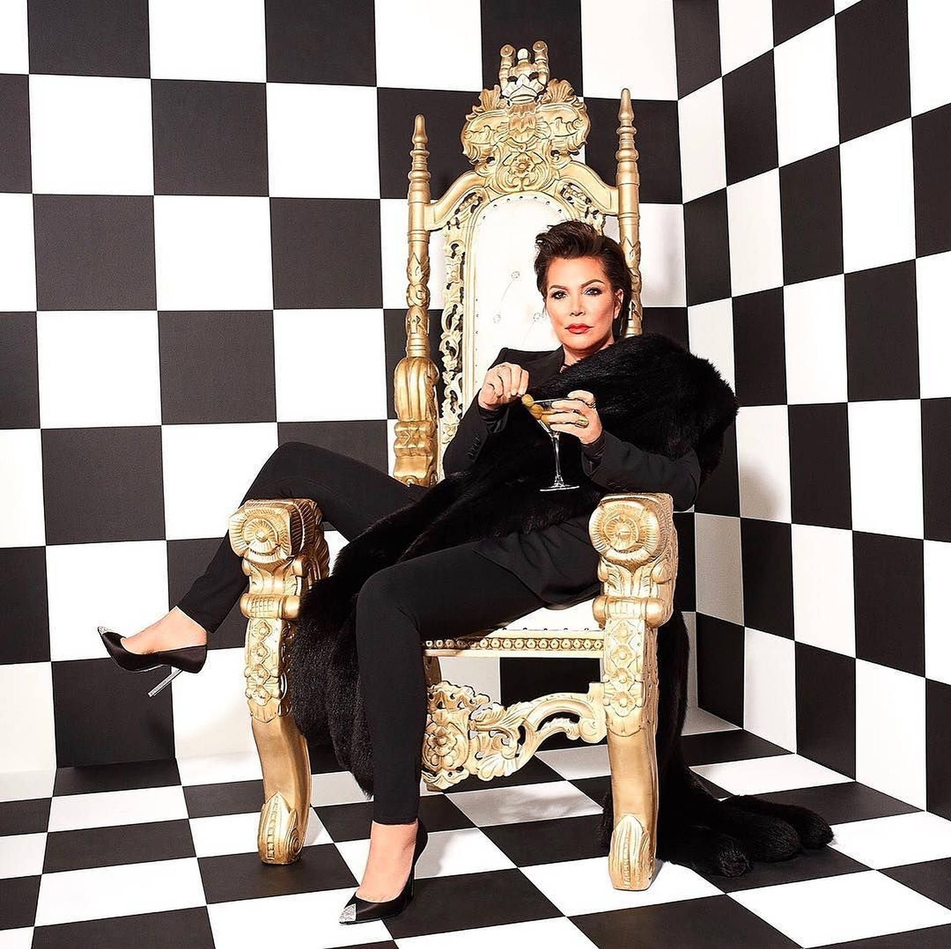 Kris Jenner Fierce Look Background