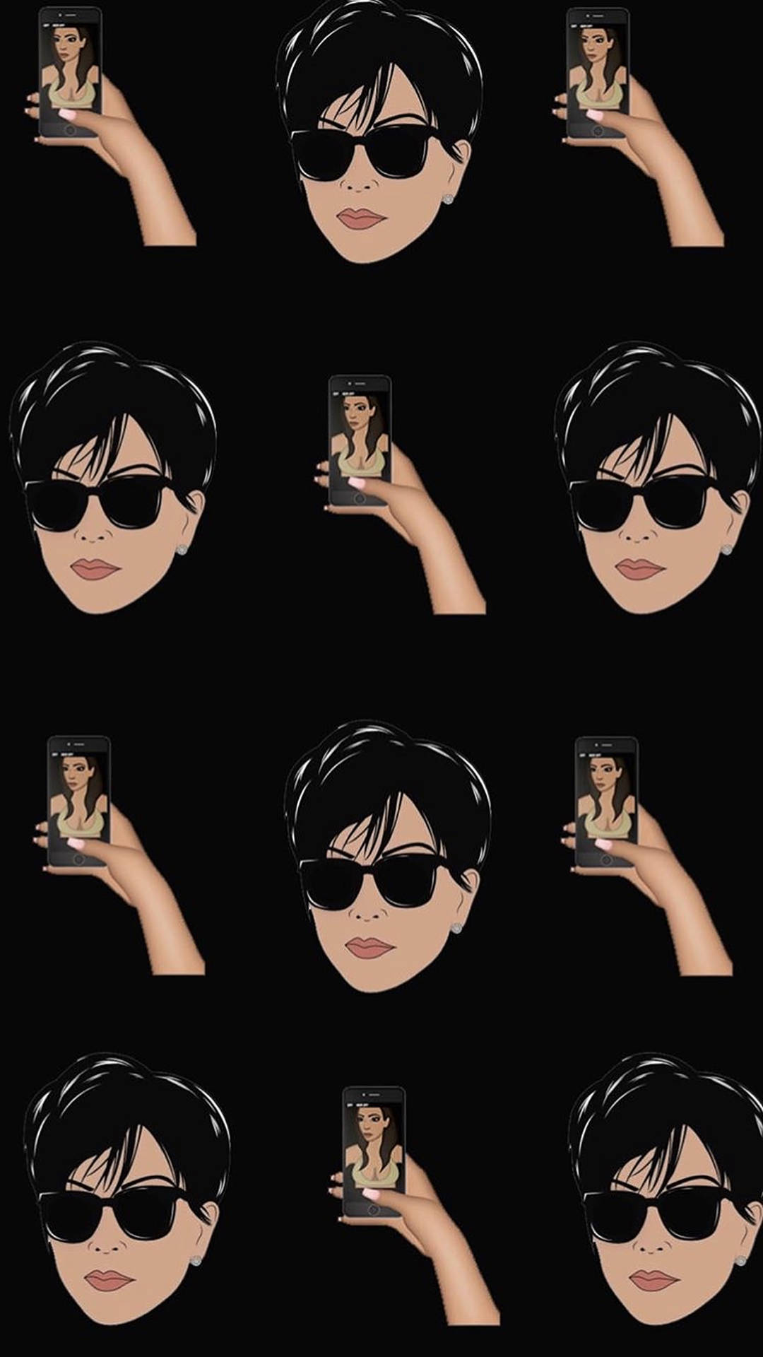 Kris Jenner Head Pattern Background