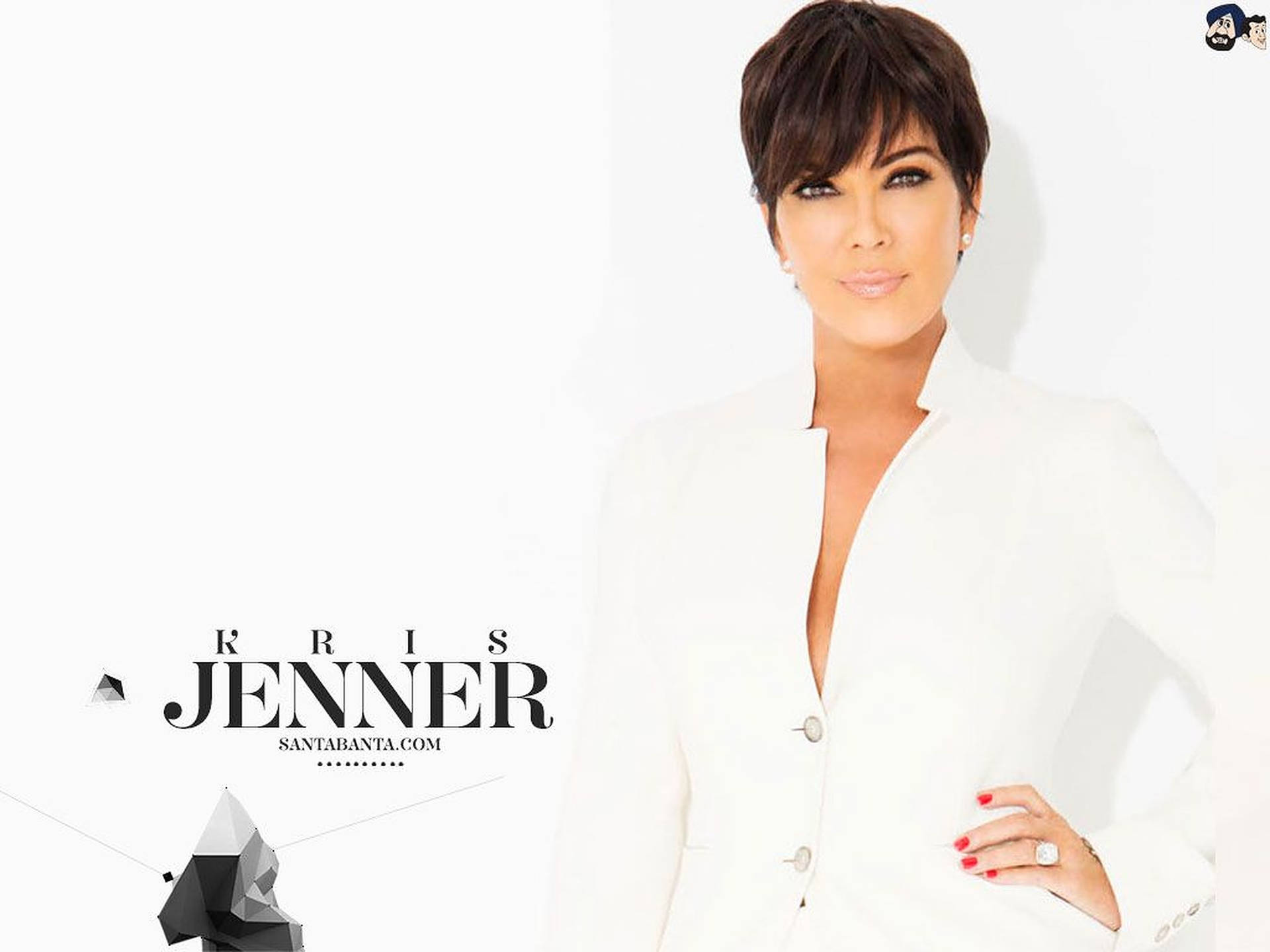 Kris Jenner White Poster